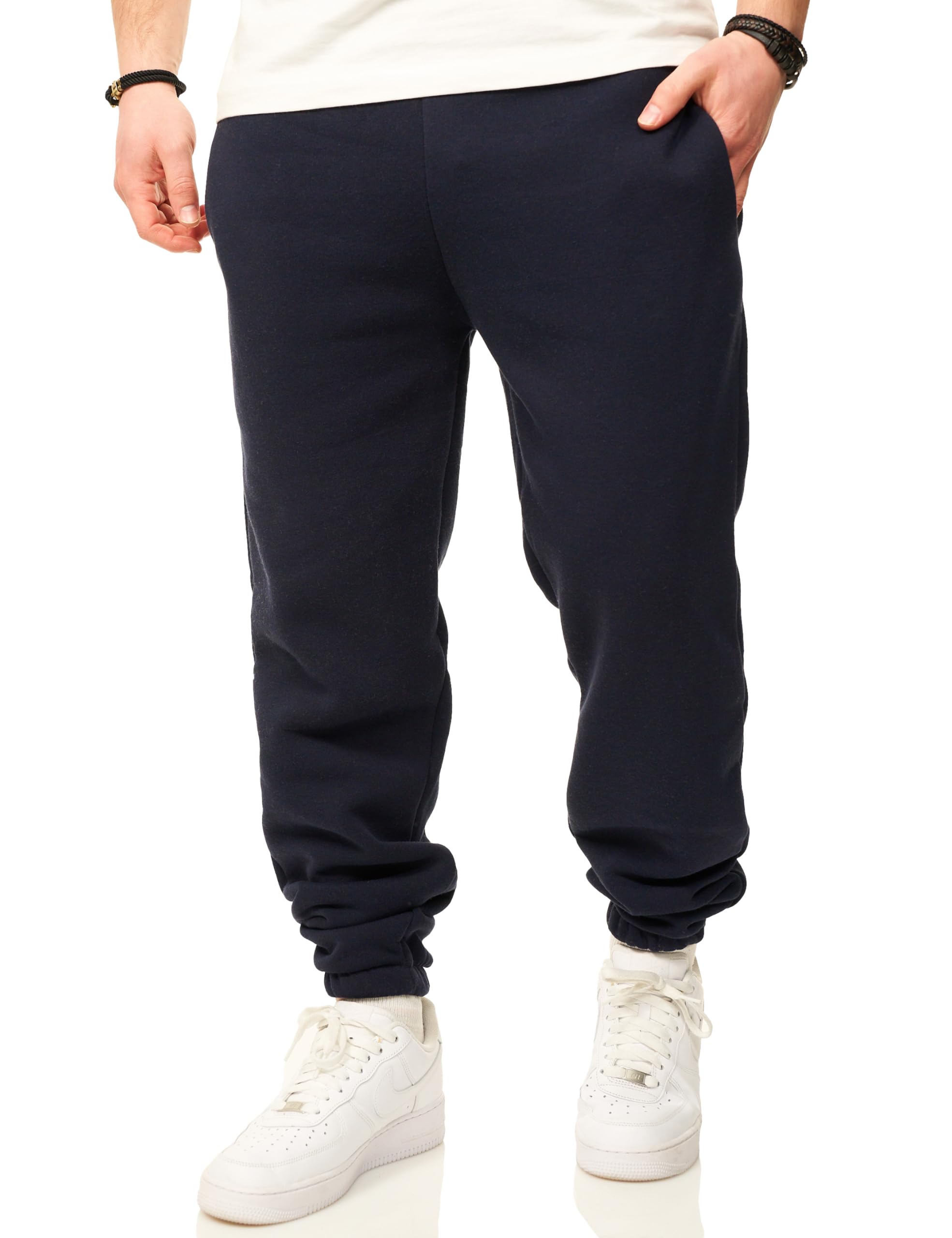 Men's Cotton Jogging Bottoms - Sports Trousers in Straight Fit with Cuffs - Long Sweatpants Training Trousers - Casual Trousers for Men