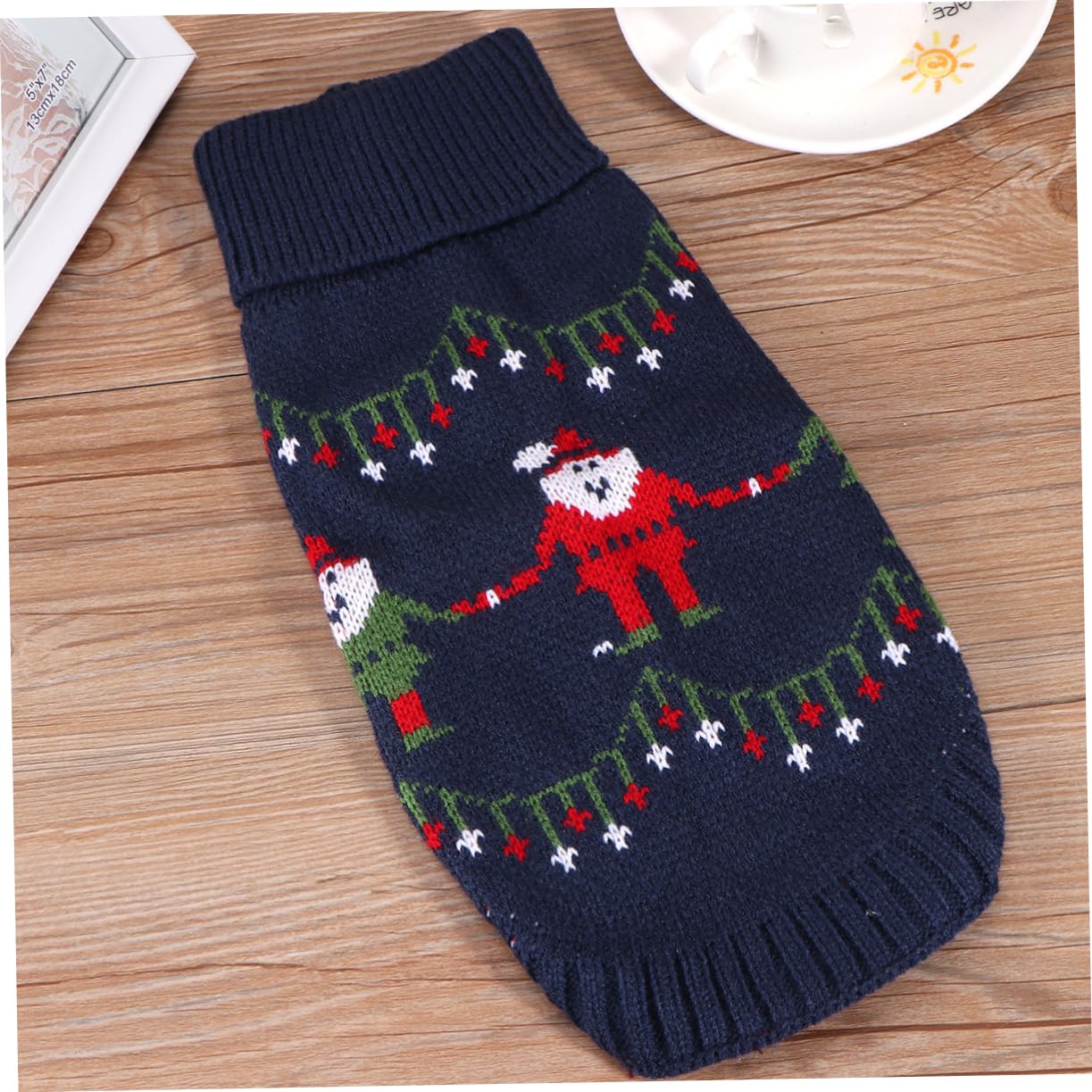 Housoutil 3pièces Pull Tricot pour Chien Manteau Turtleneck De Noël Doux Et pour Animaux Vêtements Hiver pour Chiens Bleu