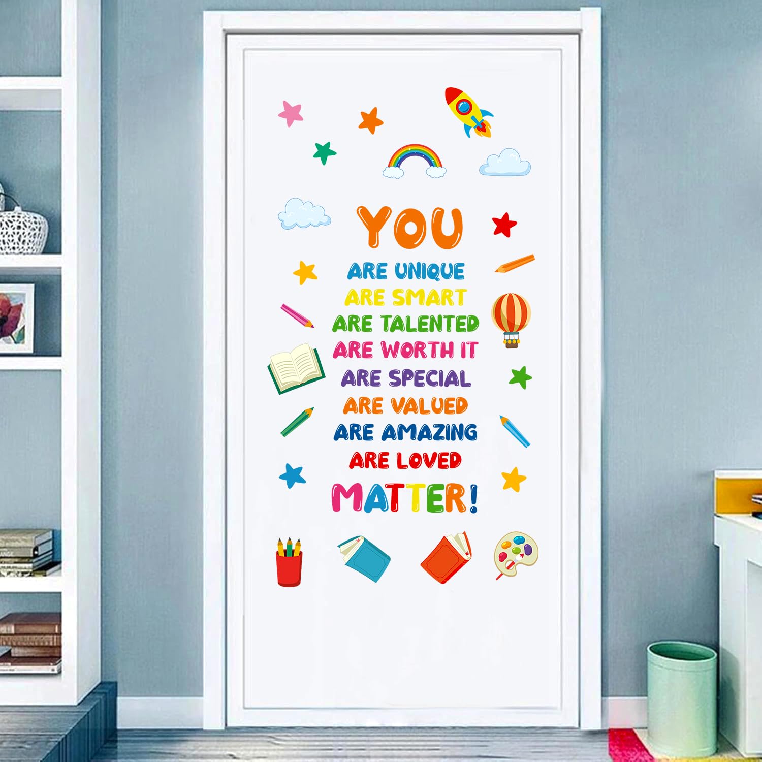 Inspirational Wall Stickers for Kids, Colourful Motivational Quote Decals with Watercolour Style - Image 3