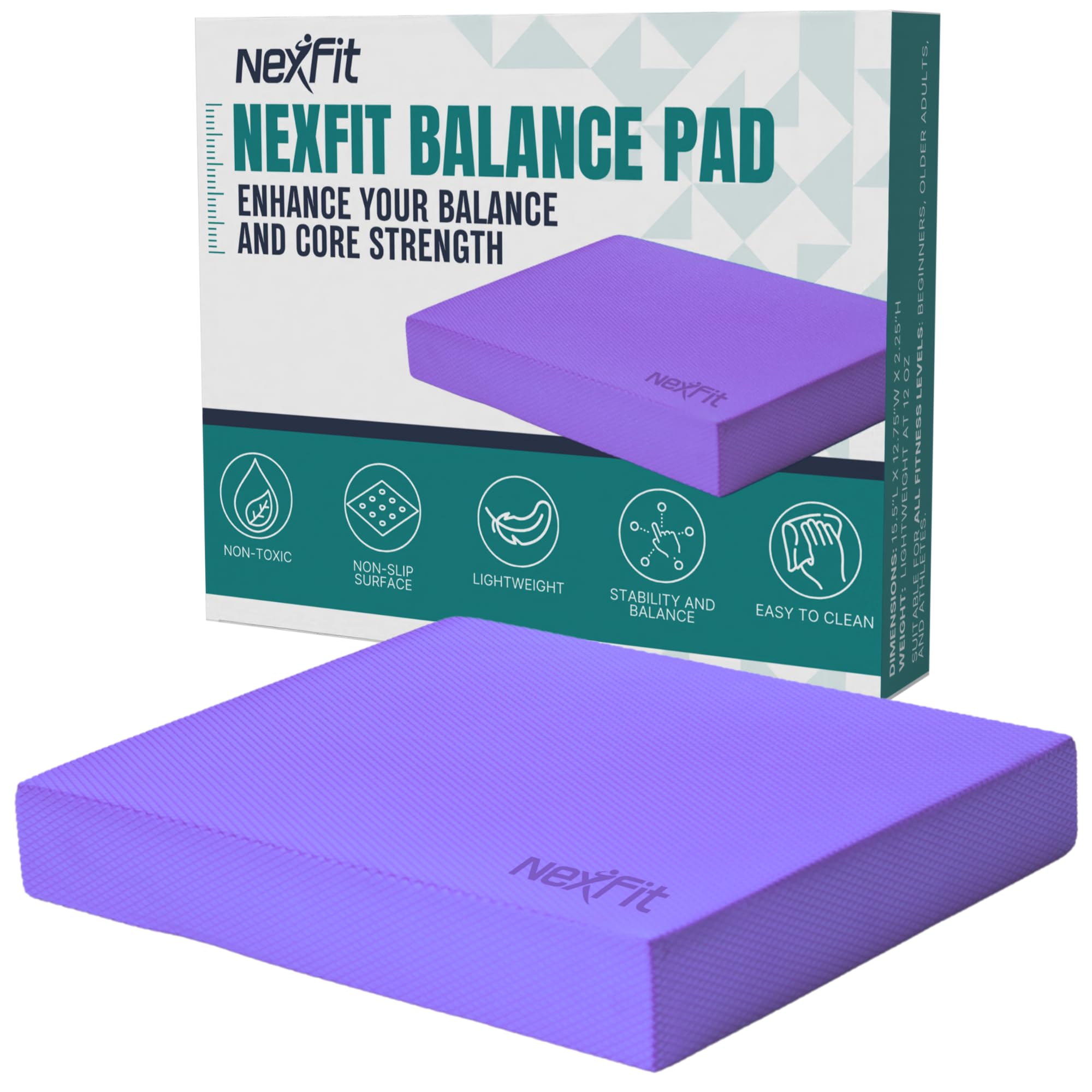 Cuscinetto per equilibrio ad alta densità, in schiuma TPE resistente, per fisioterapia, con superficie antiscivolo, leggero, per allenamenti a casa e in palestra, per migliorare la forza e