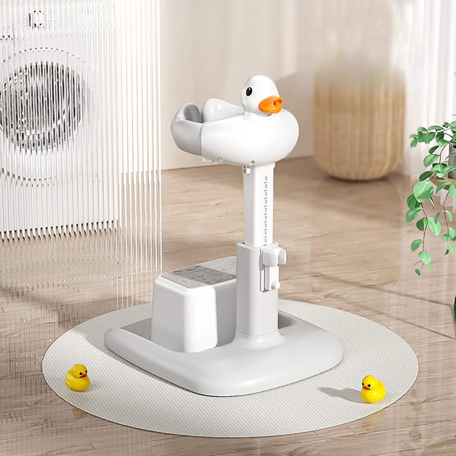 Baby Hug Bath Tower Non Slip Toddler Shower Stand Support Party Birthday Outdoor Indoor Off-White with Stool