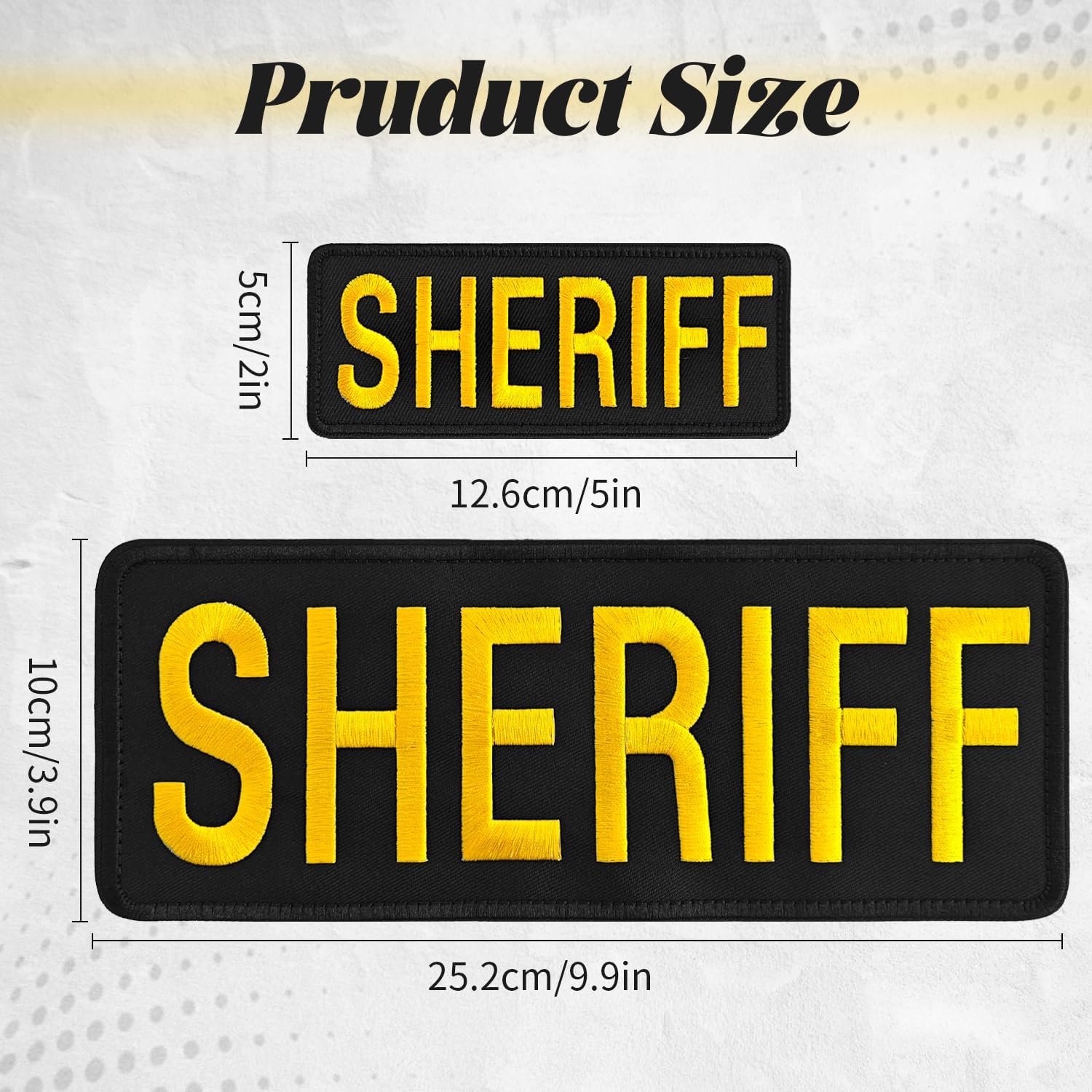 Patch, Tactical Embroidered Applique Hook & Loop Patch for Tactical Vest Uniform Jacket Caps 1 Large 1 Small