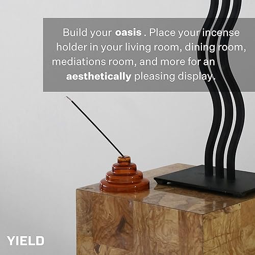 Miniatura 3 de Yield Meso - Soporte para incienso de vidrio transparente de alta calidad, ideal para aromaterapia, meditación, yoga, pieza ornamental para el