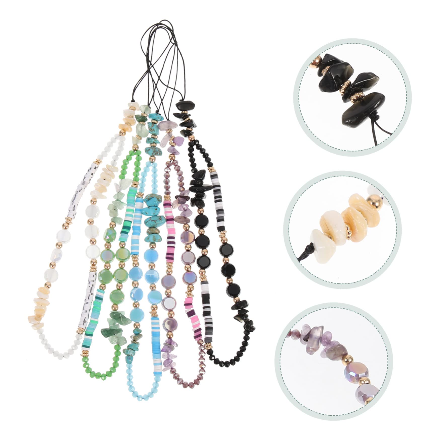 DOITOOL 5 Juegos De Cuentas De Cristal Para Teléfono Cordón Universal Para La Muñeca Colgante Para Bolso Decoración 5 Unidades