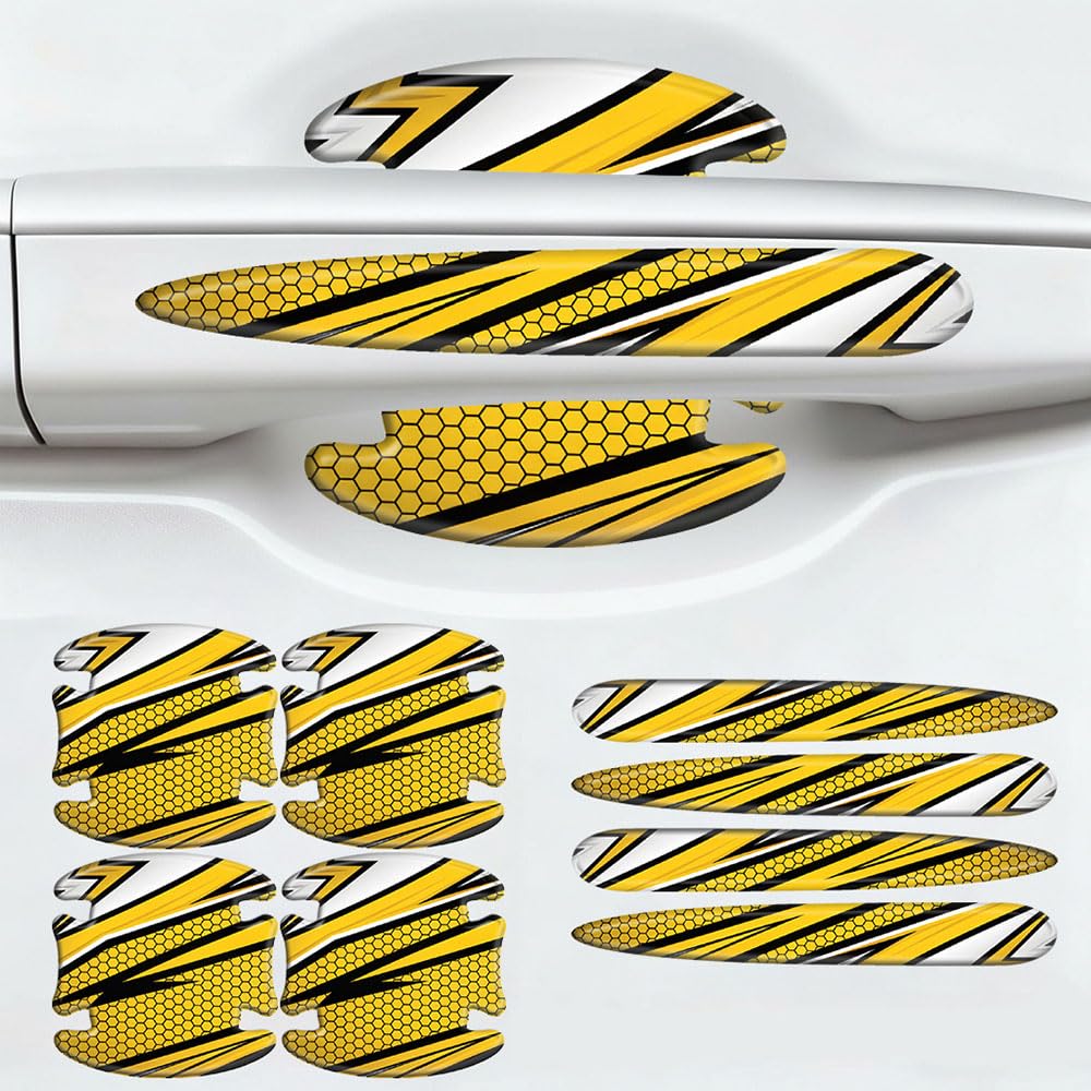 AAFEI Car Door Handle Scratch Protector for Toyota Aygo (AB10 AB40 2005-2022), Paint Protection Film Cup Guard, Carbon Fiber Texture Handle Stripe Cover, Anti Scratch Sticker Pack,E
