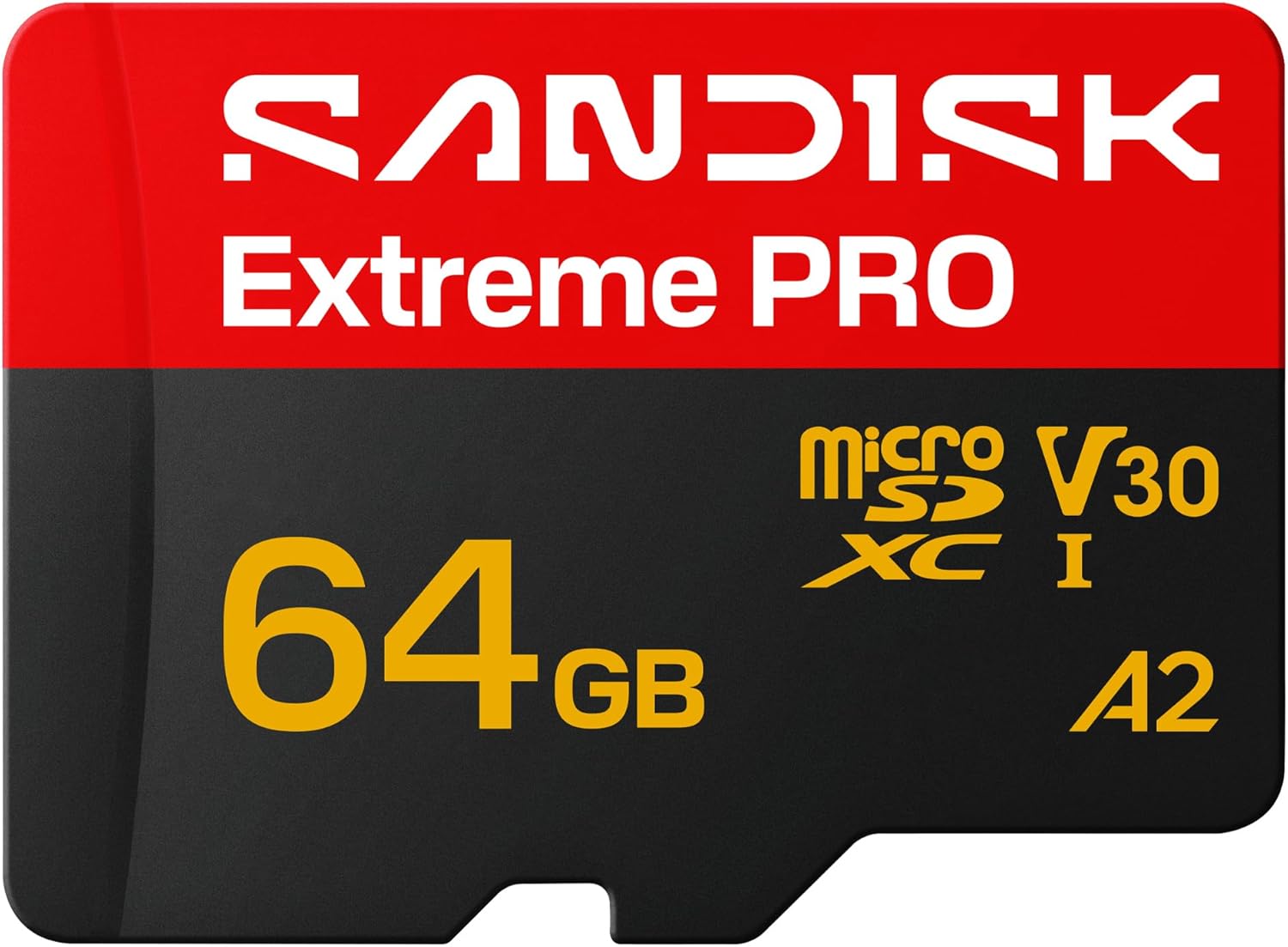 SANDISK Extreme Pro 64GB MicroSD Card UHS-I + SD Adapter (up to 200MB/s Read Speeds and Up to 90MB/s Write, 5K, 3K, 4K UHD, C10, V30, U3, A2)