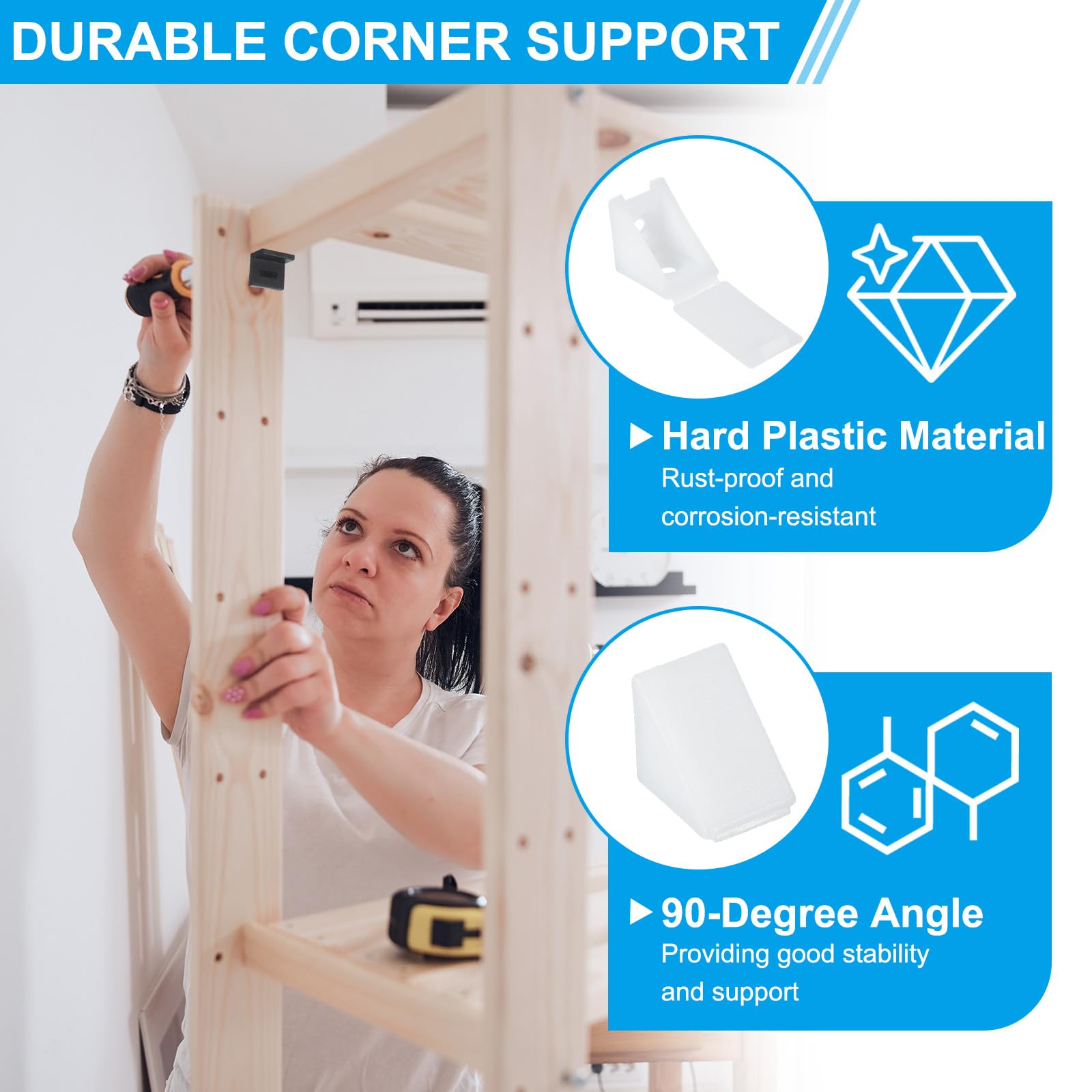 PATIKIL Plastic Corner Braces 21x21x17mm - Image 3