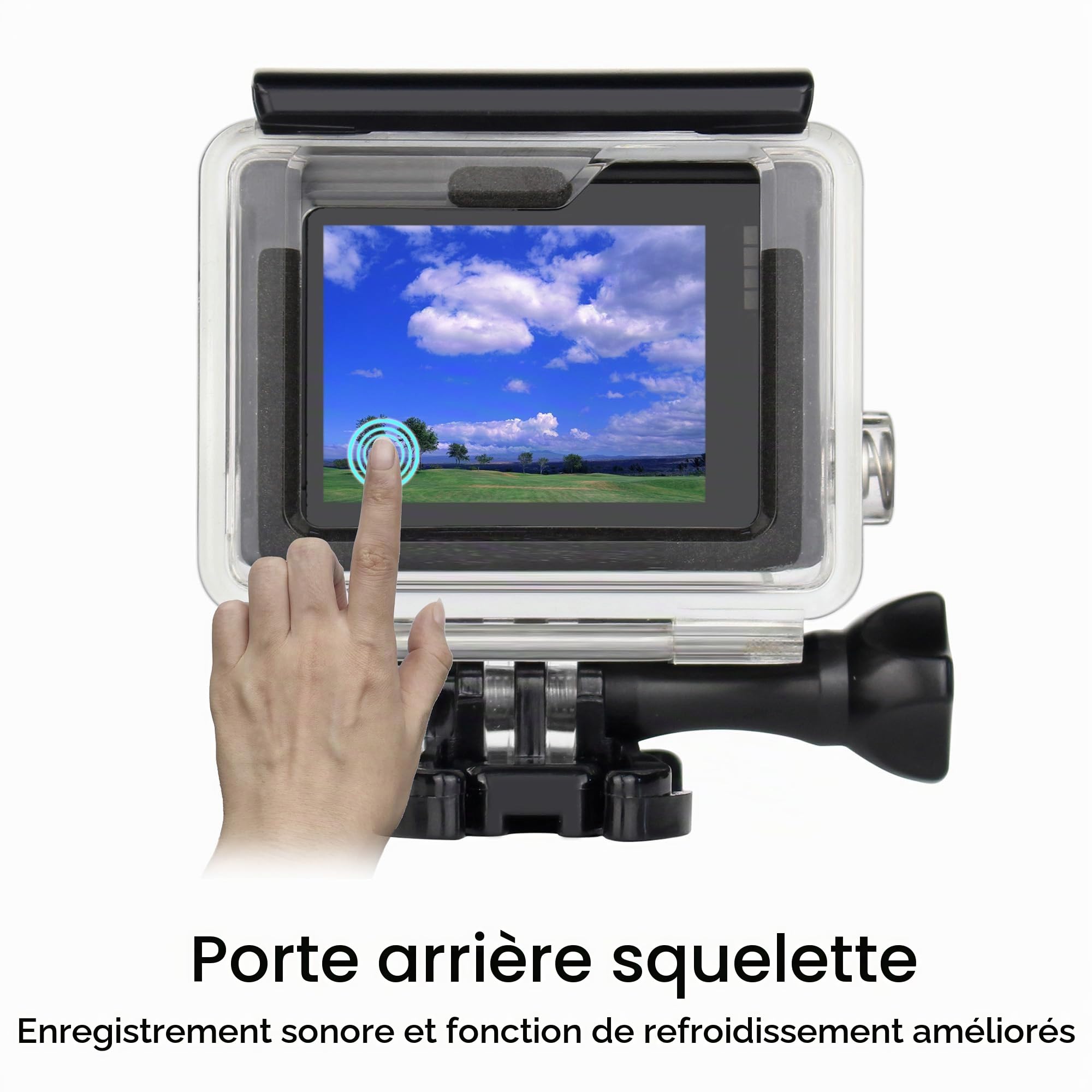 GEPULY Boîtier squelette pour GoPro Hero 4, Hero 3+, Hero 3 Action Camera Side Open Boîtier de protection avec porte arrière squelette pour caméra GoPro Hero4, Hero3+, Hero3