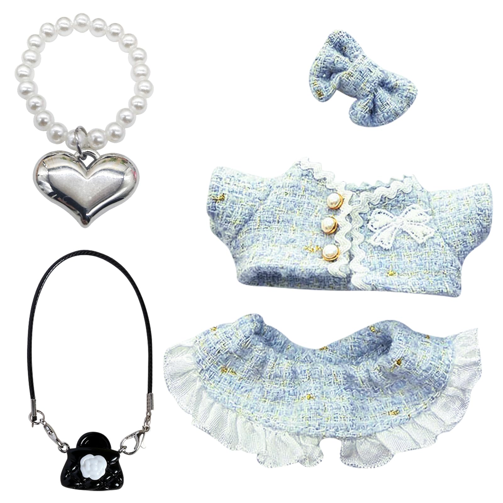 Ropa de Muñeca de 17 cm Rosa para Niños y Niñas (Azul)  
Ropa para Muñecas de 17 cm (Conjunto Rosa y Accesorios Rosa)  
