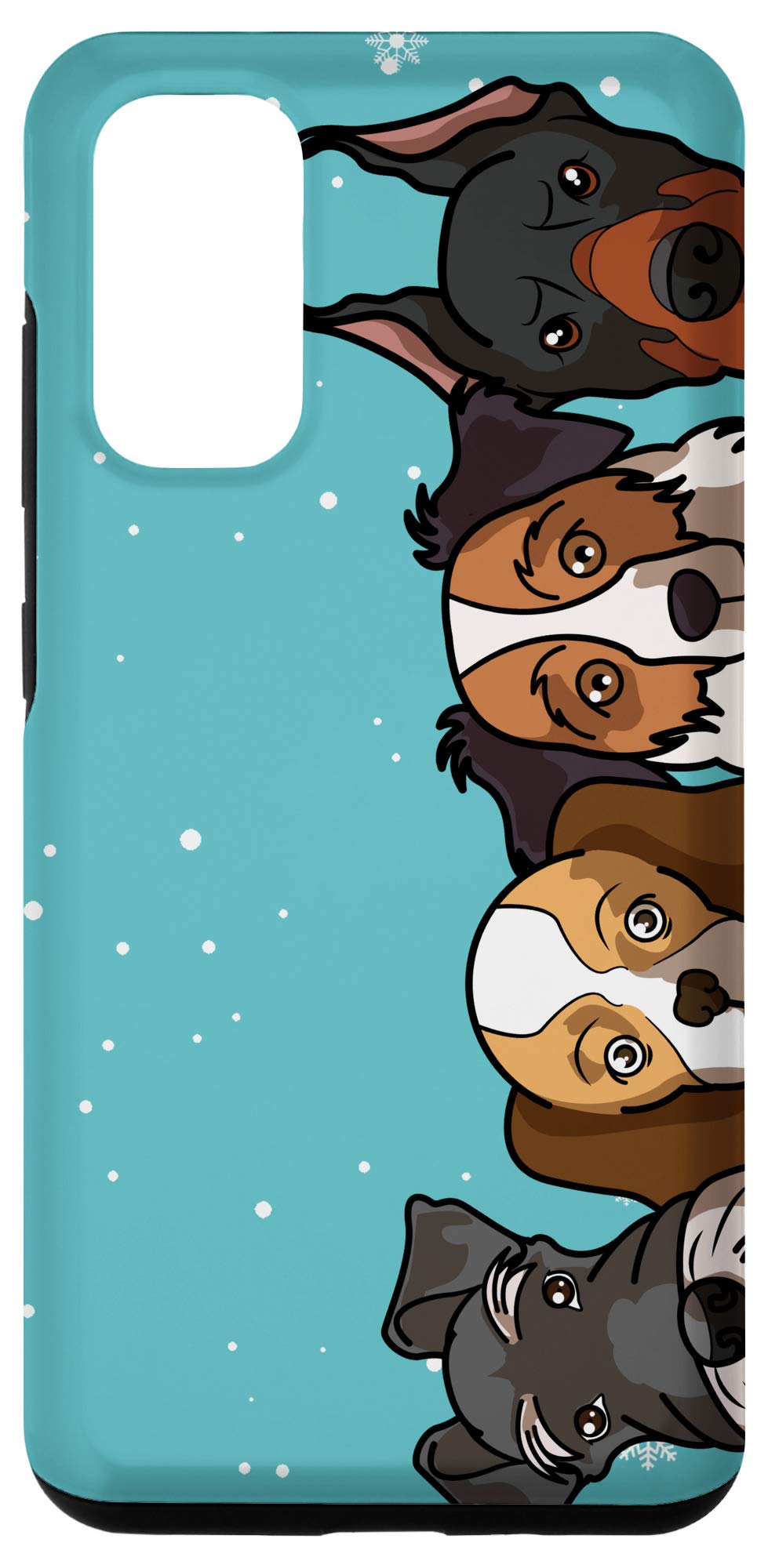 Galaxy S20 Peeping Dogggies Paw Print Pattern Dog Mom Lover Blue Green Case