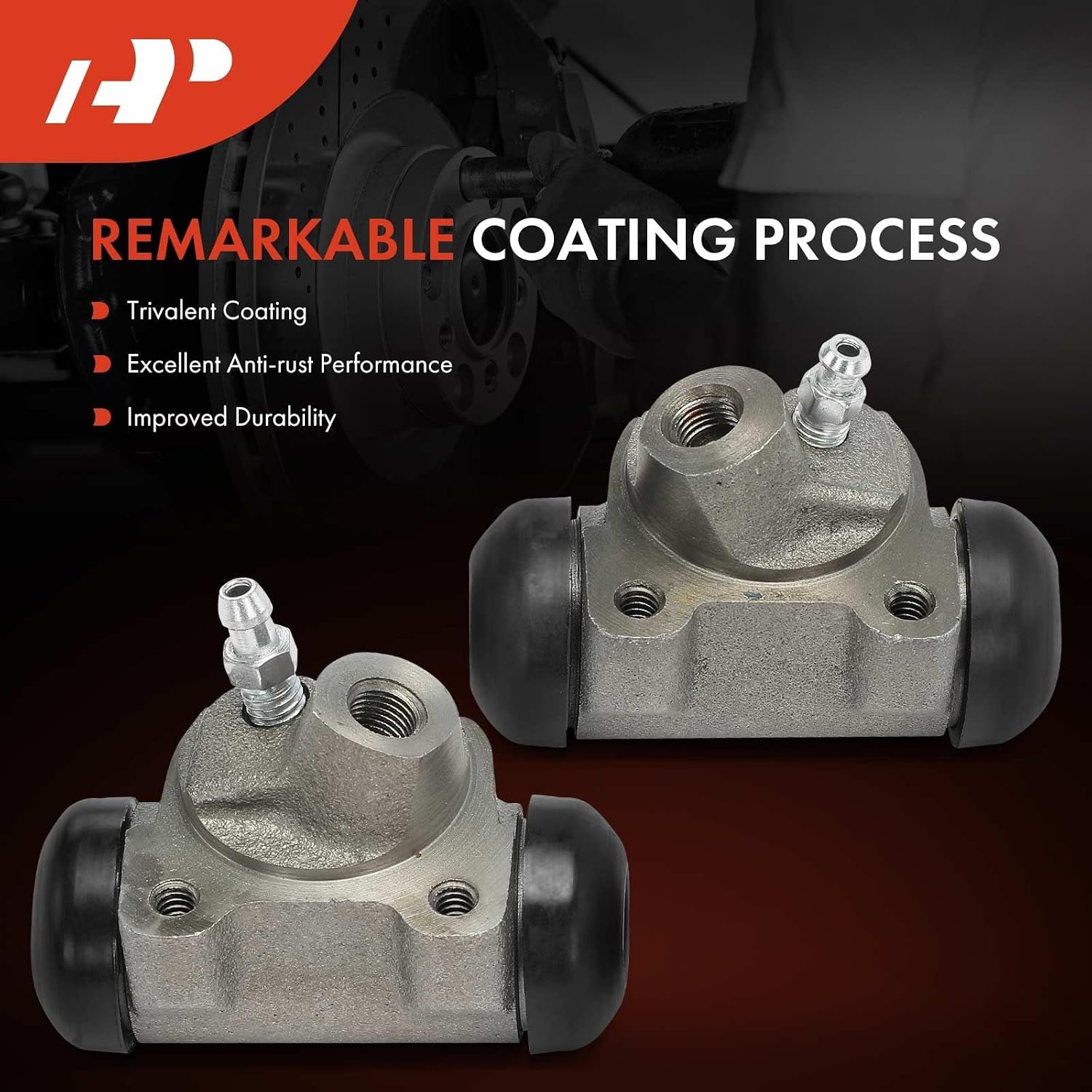 A-Premium Rear Driver and Passenger Drum Brake Wheel Cylinder Compatible with Select Chevrolet Models - Corvair 1965 1966 1967 1968 1969, 2-PC Set - Replace# 5465643