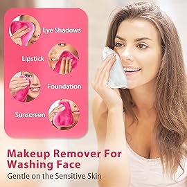NATWAG | Reusable Update Makeup Removing Microfiber Cloth for Sensitive Skin | Washable Makeup Remover Towels | Natural Facial Cleansing Towels (6x 6, 12 Pack/Pink)