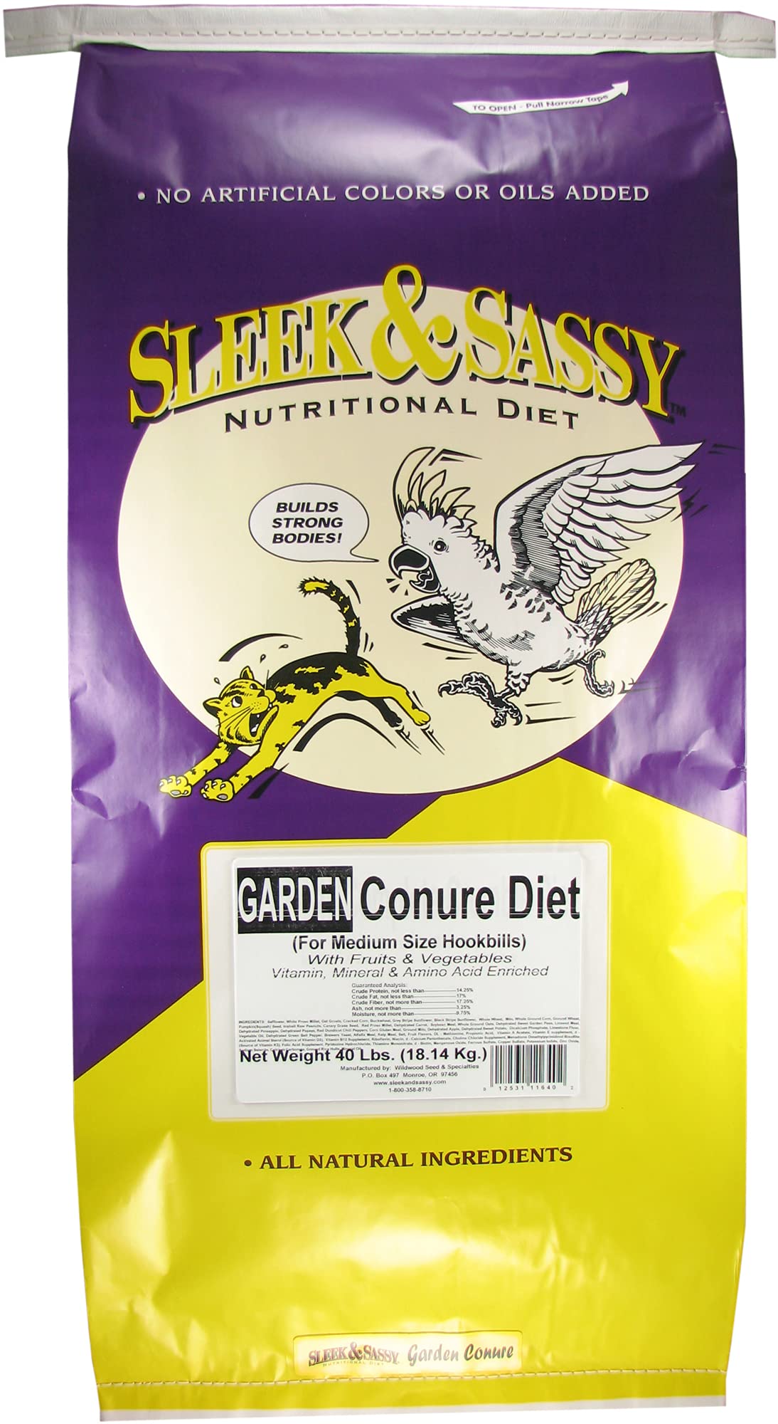 SLEEK & SASSY Garden Conure Parrot Food (40 lbs.)
