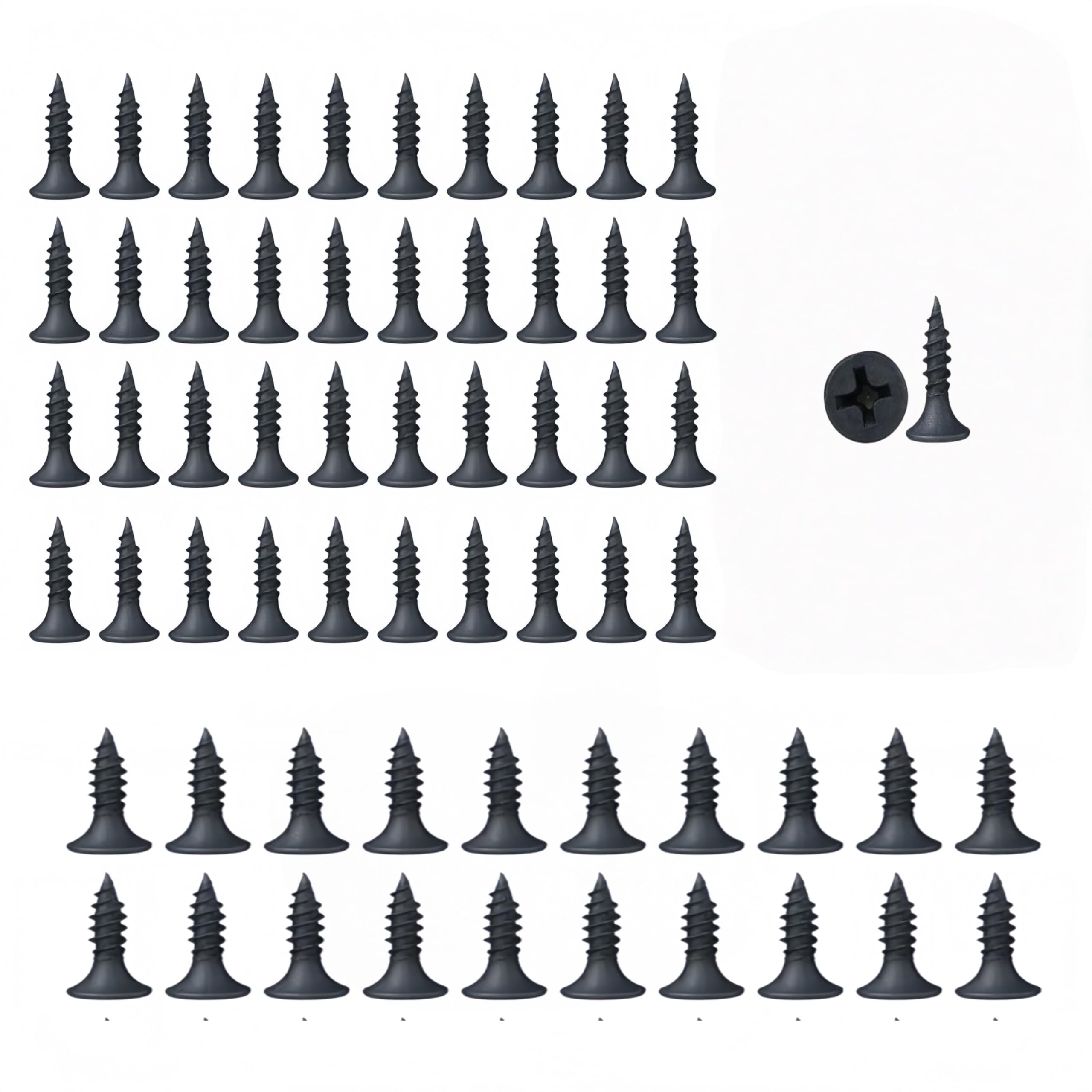 60 Pcs M3 Carbon Steel Black Phillips Screws
