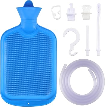Enema Bag Kit for Colon Cleansing Hot Water Bottle Bag 2 Quart for Home Coffee Enema Kit with 5 Feet Enema Tube