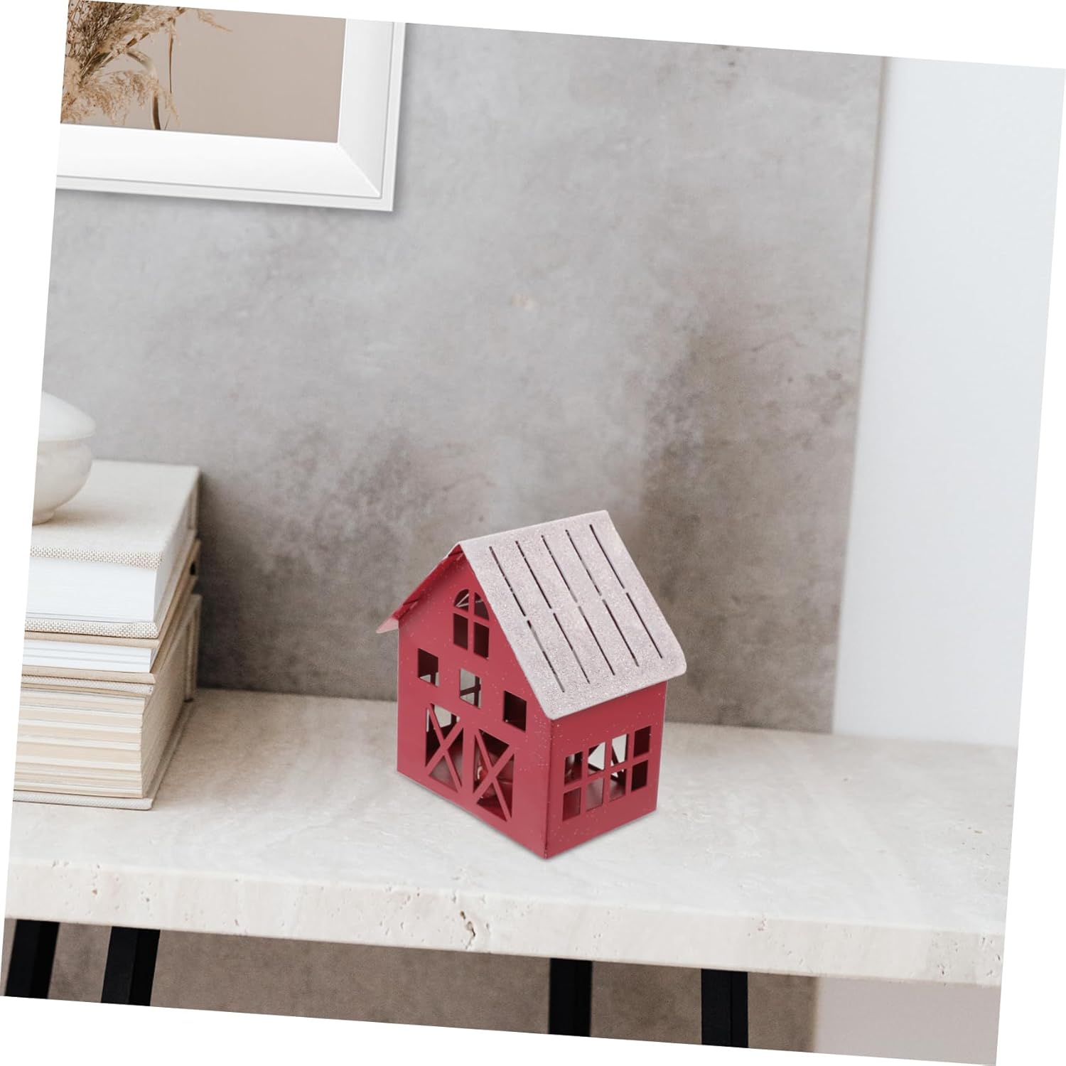 Iron Craft Christmas Snow Village Christmas Craft for Home Holiday Decor for Table Tealight Christmas House Christmas Ornament