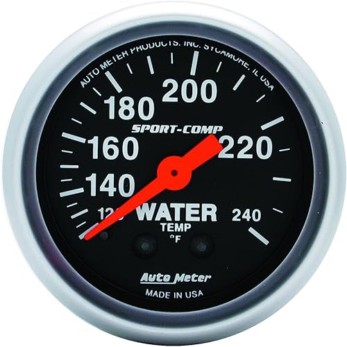 Auto Meter 3333 Sport-Comp Medidor mecánico de temperatura del agua