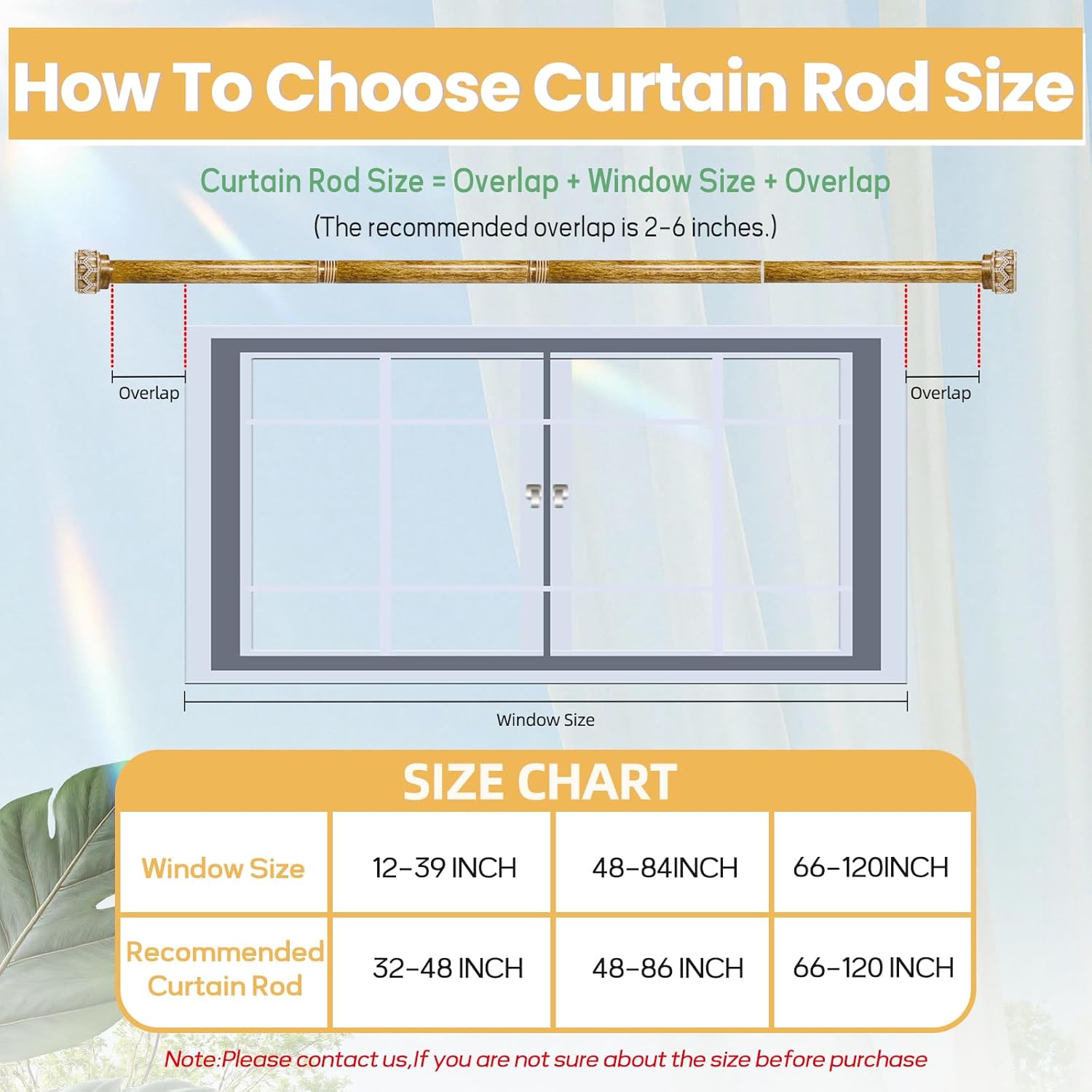 Wood Curtain Rods for Windows 66 to 120 Inch(5.5-10ft), 1 Inch Diameter Heavy Duty Curtain Rod, Adjustable Decorative Drapery Poles with Carved Round Boho Finials For bedroom & livingroom