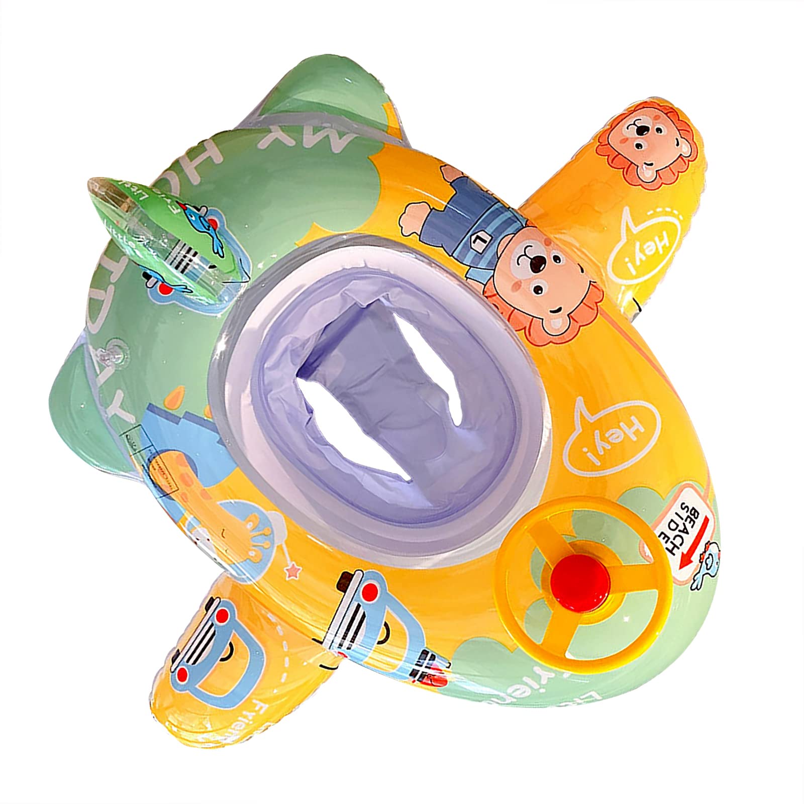Toddlers Babies Airplane Design Inflatable Float Kids Girls Boys Pool Sea Swimming Ring Float Seat Boat Baby Infants Floaties Inflatable Ride-ons Summer Pool Beach Party Decor for 1-4 Yrs โ image 1