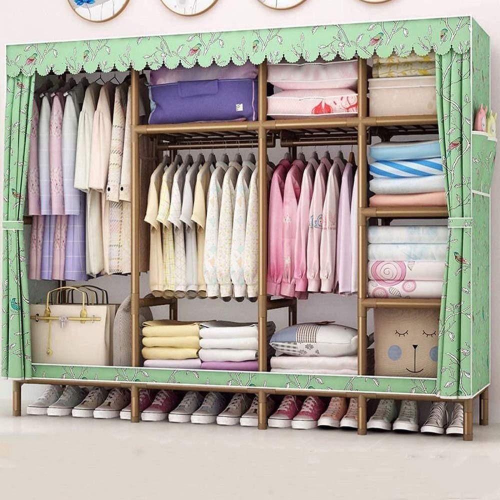 Armoire en toile pour ranger vêtements de chambre et chaussures