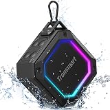 Tronsmart Groove 2 - Altavoz Bluetooth portátil con graves adicionales, IPX7 impermeable mini altavoz de ducha con luz RGB, Bluetooth 5.3, tiempo de reproducción de 18 horas, emparejamiento estéreo inalámbrico, modos de ecualización dual, con mosquetón