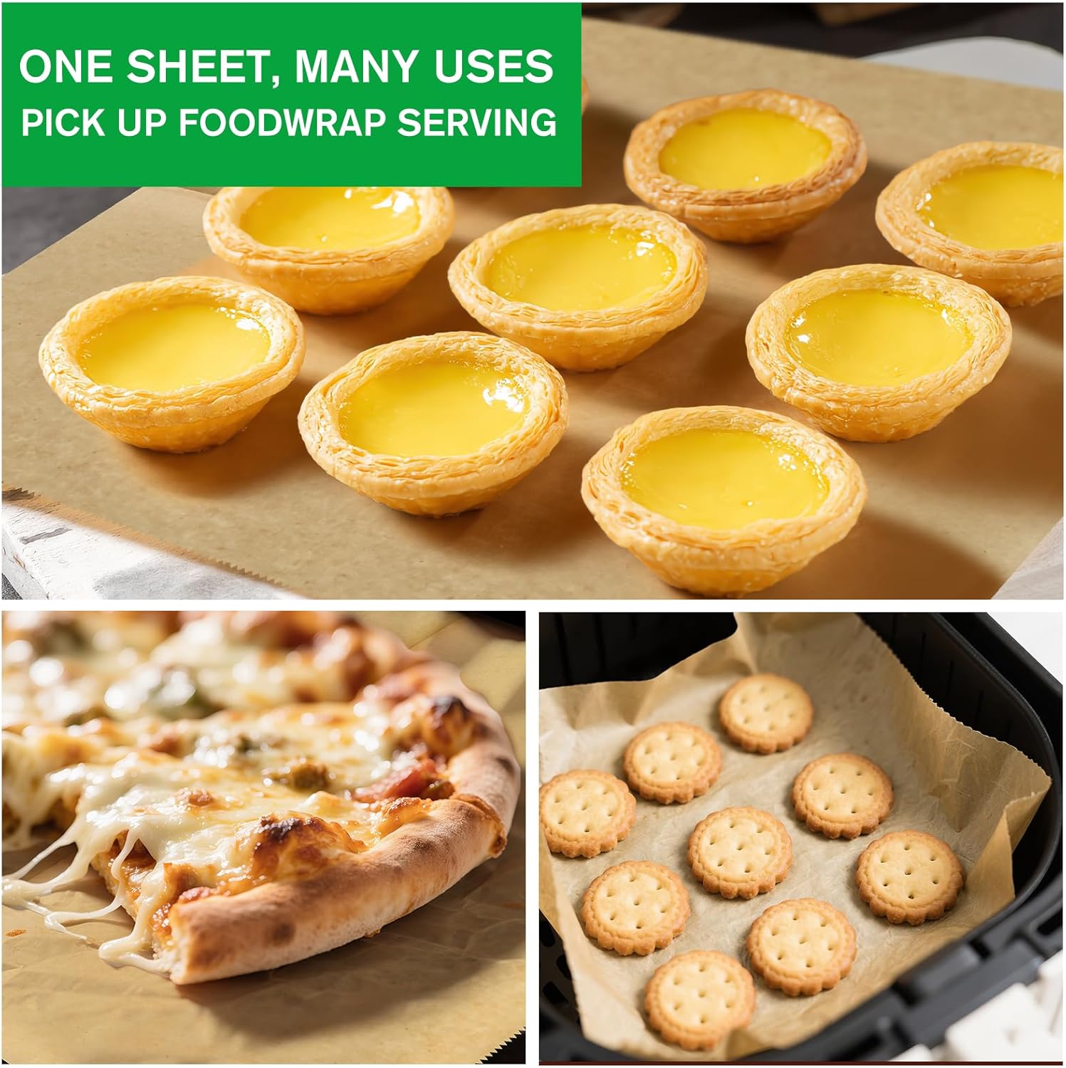 EcoDispose 2000 Count 12" x 10-1/2" Precut Pop Up Deli Paper Sheets, Interfolded Heavy Duty Oil-Resistant Kraft Paper for Bakery, Food Wrap, Serving, Oven, Air Fryer & Microwave