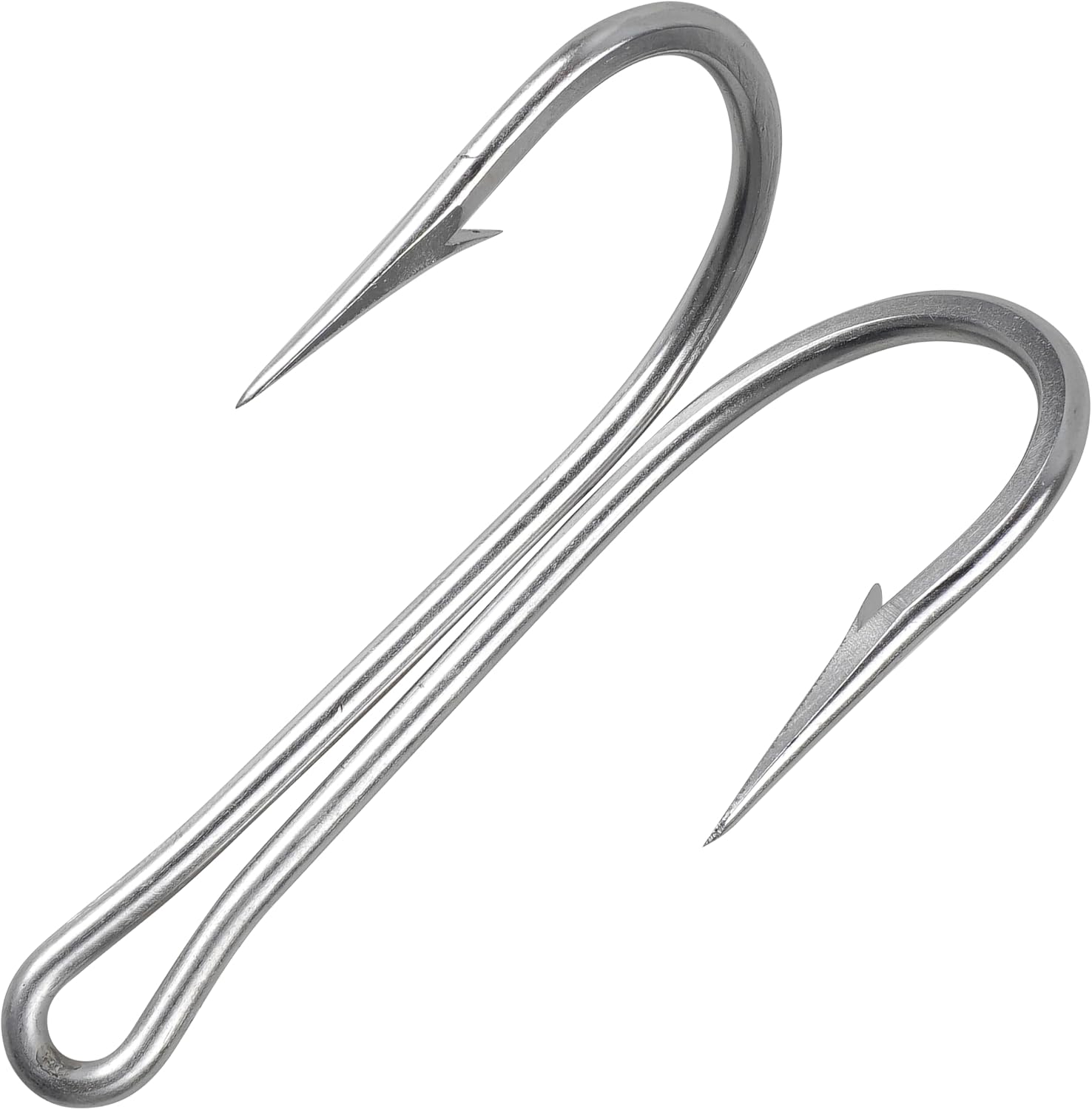 Double Fishing Hooks,8pcs Stainless Steel Fishing Double Hooks Classic Large Dual Frog Hooks Fishing Lure Bait Hooks Barb Open Shank Fishing Hooks Saltwater Freshwater