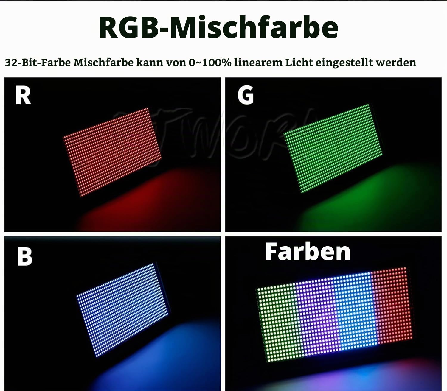SHEHDS Stage Strobe Light Wash LED 200W RGB Festzelt (8 Segmente) Uplights DMX512 Metallgehäuse DJ Licht