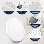 ECOELER 12Inch LED Flush Mount Ceiling Light, 5CCT Selectable Surface Mount Round Flat Panel Light, 28W 2400Lm, Dimmable LED Lighting Fixture for Kitchen, Bedroom, Laundry, ETL Listed