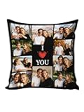 Custom4U Couple Gifts Custom Pillow with Picture & Text I Love You Girlfriend Boyfriend Love Gifts for Christmas Anniversary Wedding (Optional Pillow Insert)