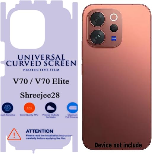 for VIVO V70 / V70 ELITE 5g back MEMBRANE glossy with 360 covrage back and side full back panel protector
