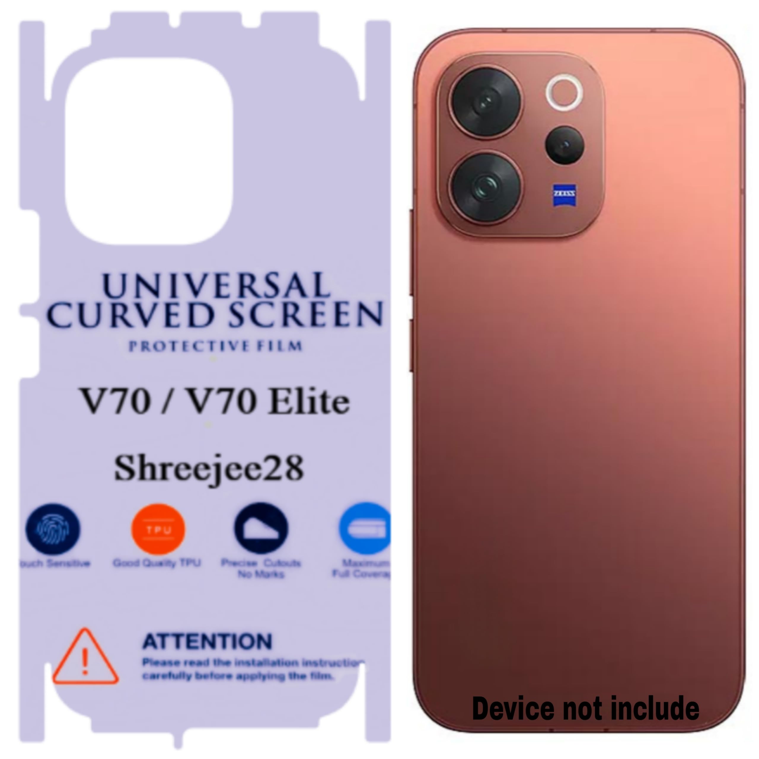 for VIVO V70 / V70 ELITE 5g back MEMBRANE glossy with 360 covrage back and side full back panel protector-image-28