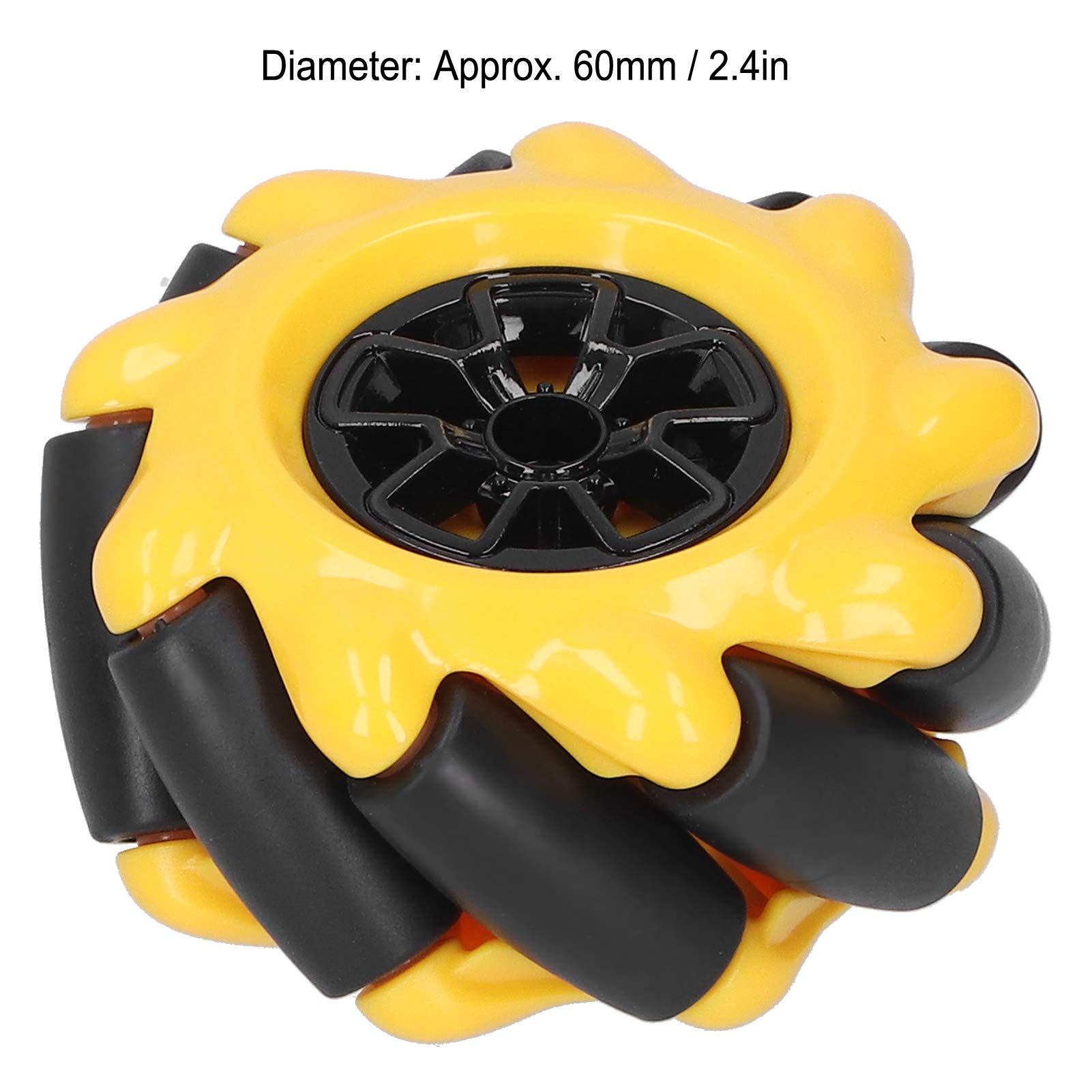 Ruota Mecanum, ruota omnidirezionale da 60 mm Ricambi auto robot intelligenti Accessori Componenti giocattolo fai-da-te(2 Pairs)