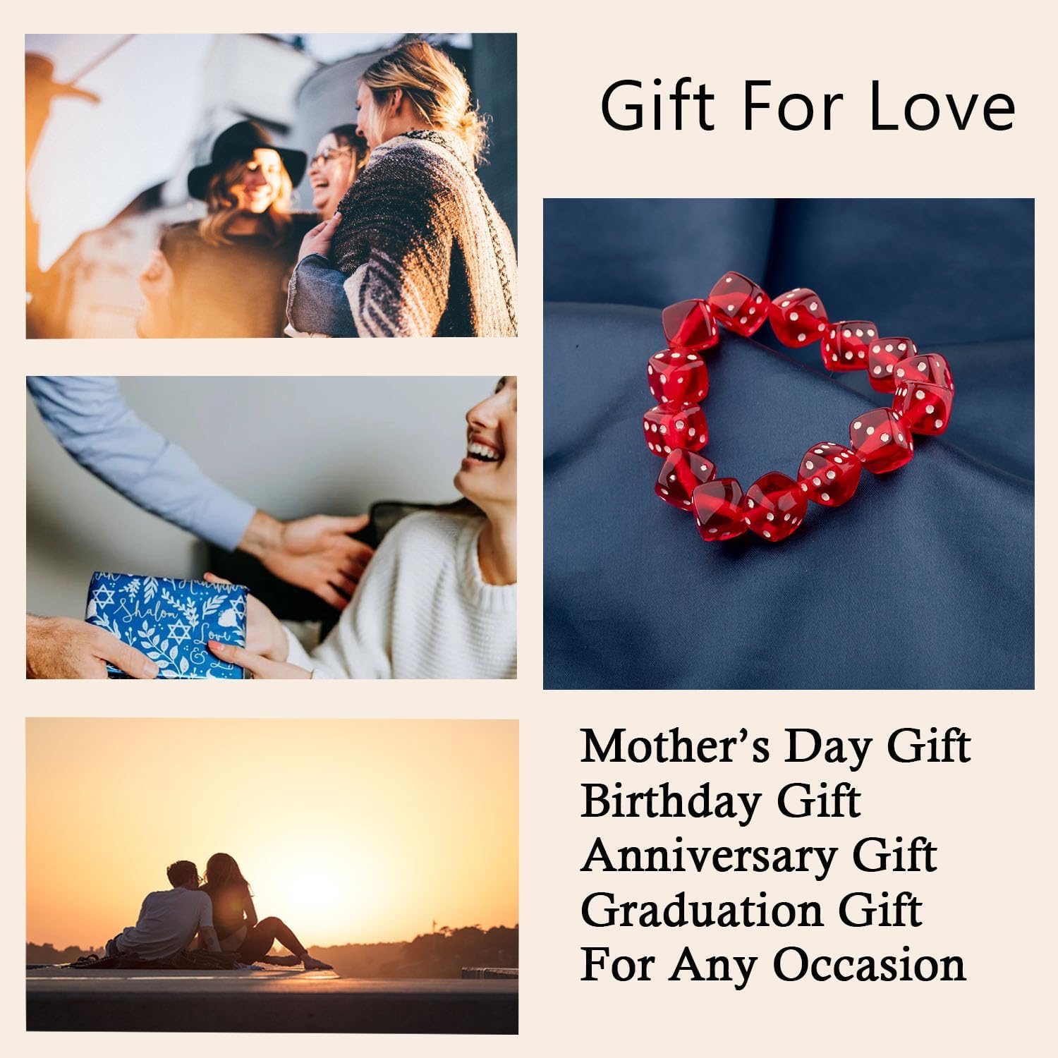 BLEOUK Dice Bracelet Casino Bracelet Game Night Gift Dice Beads For Bracelets Craps Player Dice Gambling Jewelry - Image 6