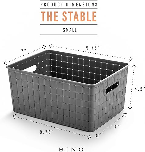 Miniatura 2 de BINO Cestas de almacenamiento de plástico pequeñas - gris LA COLECCIÓN ESTABLE Almacenamiento de uso múltiple Organizador rectangular