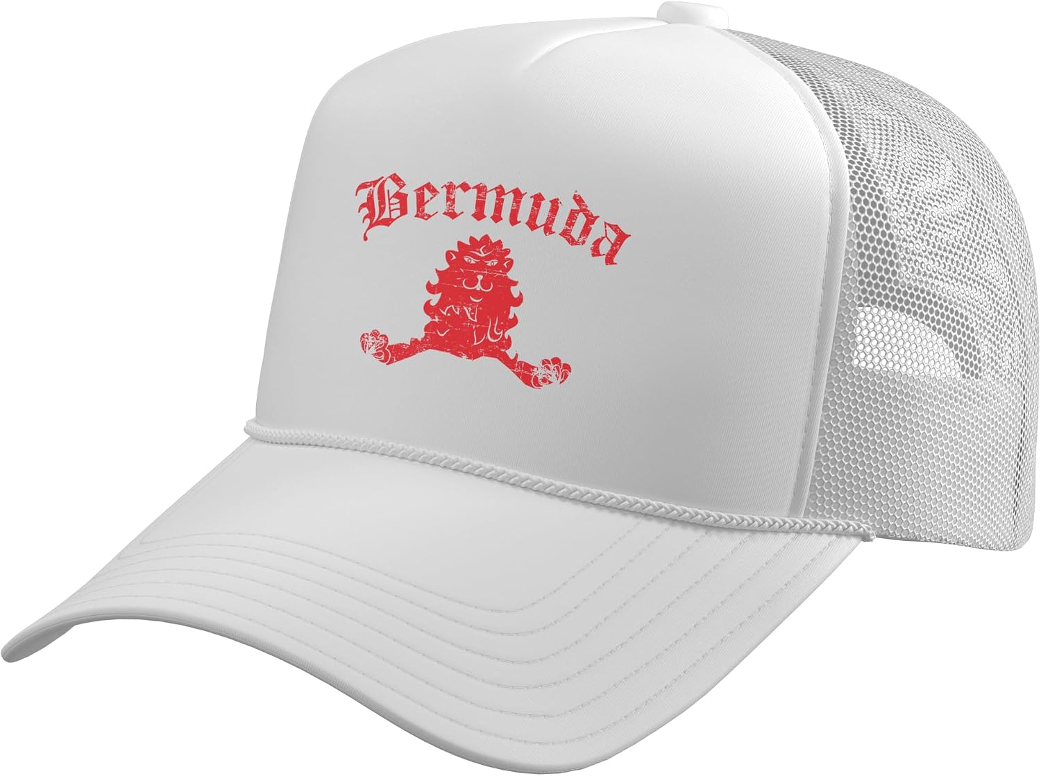 Bermuda Lion Symbol Bermudan Pride Trucker Hat with Adjustable Mesh Back