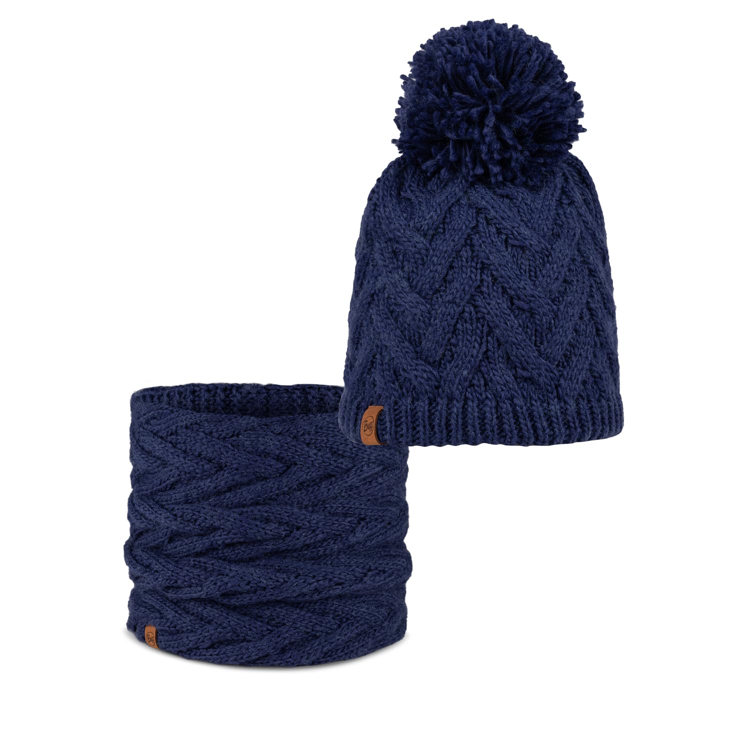Dúo Pack Knitted & Fleece Band Gorro Caryn Midnight Azul marino y Knitted & Fleece Braga de cuello Caryn Midnight Azul marino Talla única Adulto