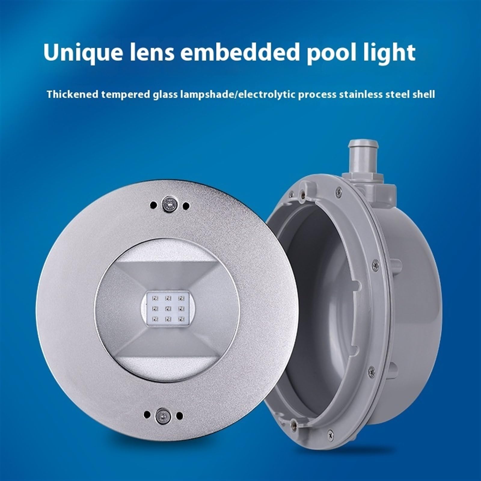 EDEDE Luci Piscina, Luci a LED Luci incorporate subacquee Luci for Piscina in Acciaio Inossidabile Luci subacquee ad Alta Potenza Piscina paesaggistica(White,45W)