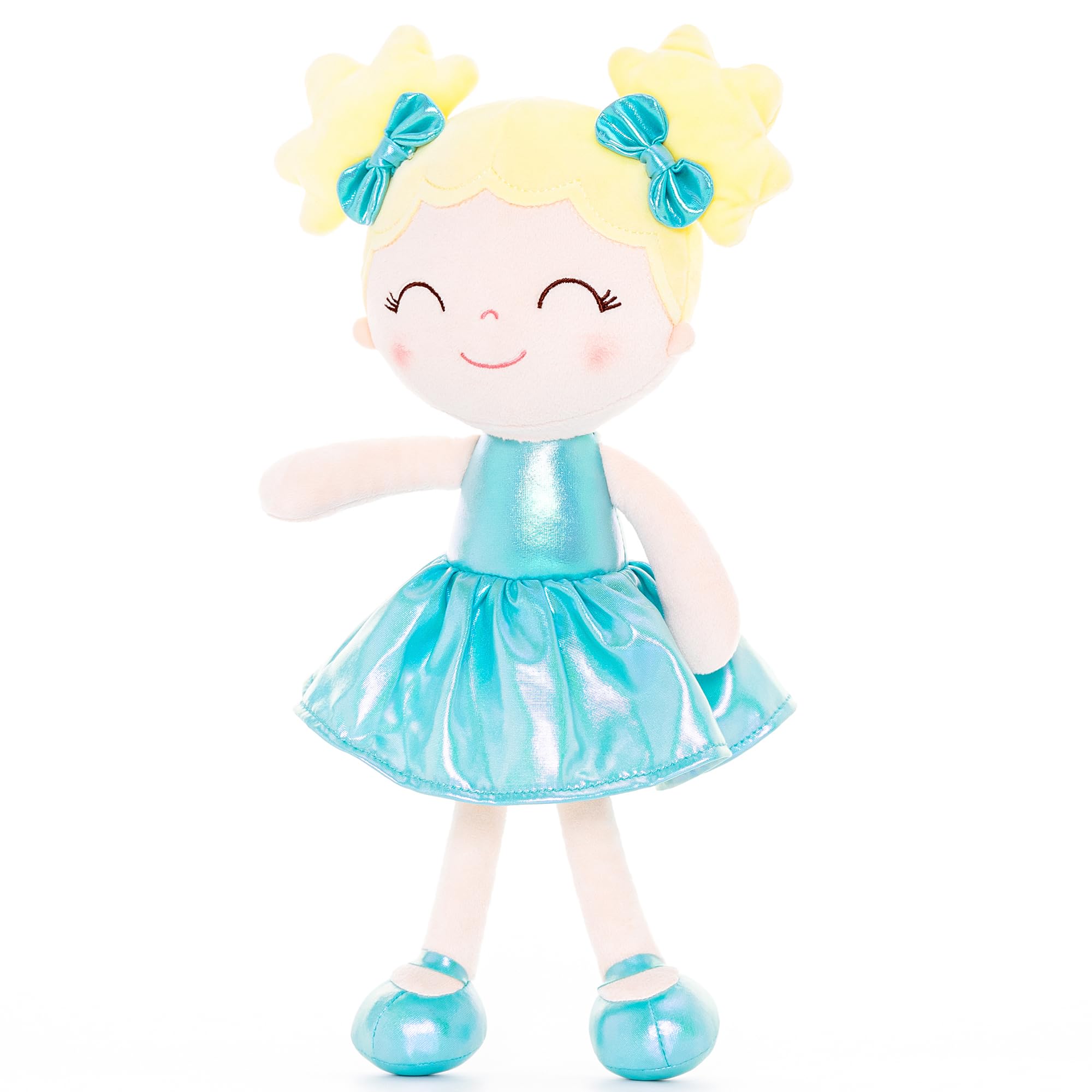 Gloveleya Baby Girl Gifts Baby Dolls Soft Doll First Baby Doll Toddler Toys Curvy Illusion Girl Lake Green 12inches