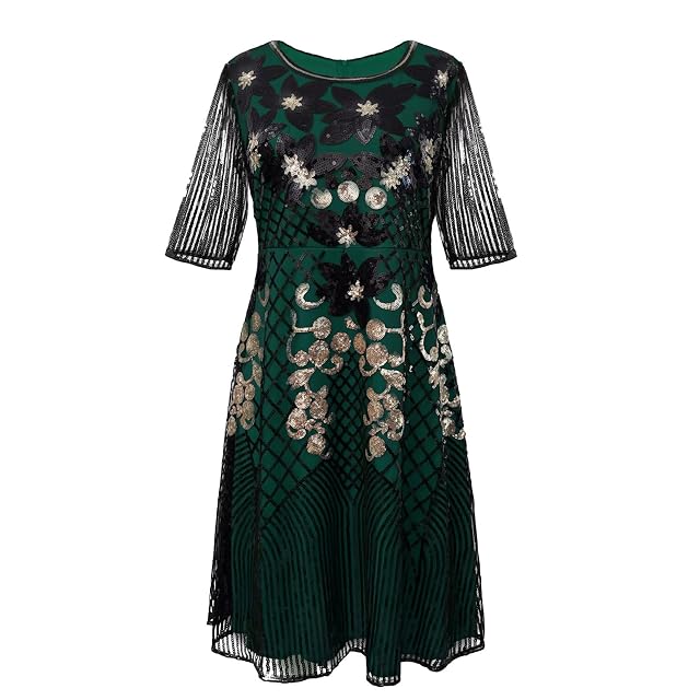 1920s Women Vintage Peacock Sequined Tassel Flapper Party Dress Floral Print Fashion Elegant Dresses Outfits