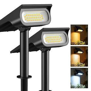 Lightonight Solar Spot Lights Outdoor 2 Pack | 3 Color Temperatures, Remote Control Landscape Spotlights for Tree, Garden, Pathway and Wall Lighting - Amazon product rated Grade B