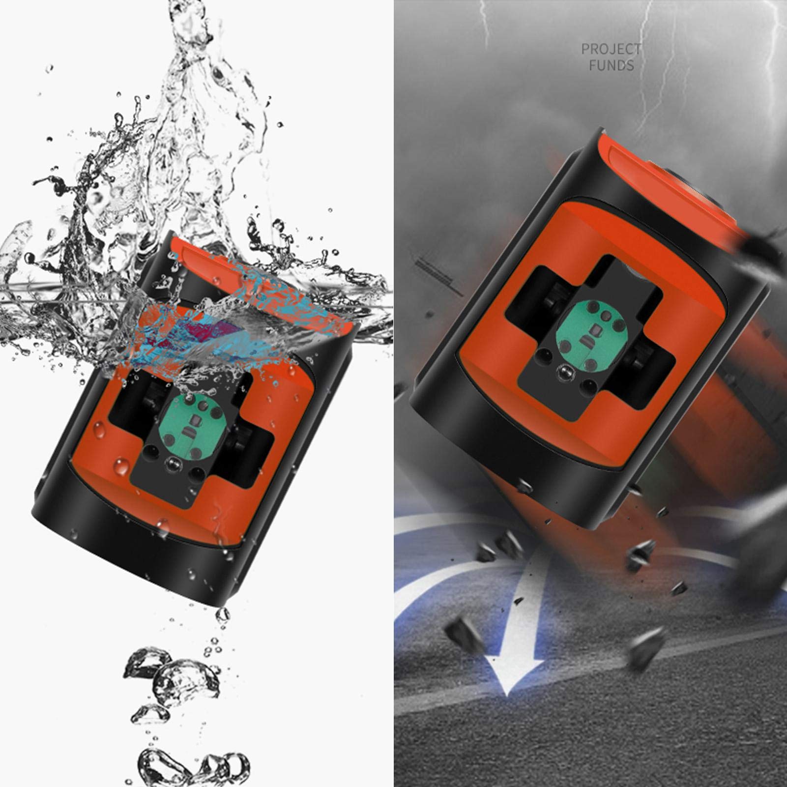 Nivel Láser Mini 3D Autonivelante Láseres, Con Horizontales Y Verticales Línea De Rayo IP54 Y 3 ° Nivelación Automática Resistente Al Agua, Al Polvo Y A Los Impactos, Para Decoración De Edificios.