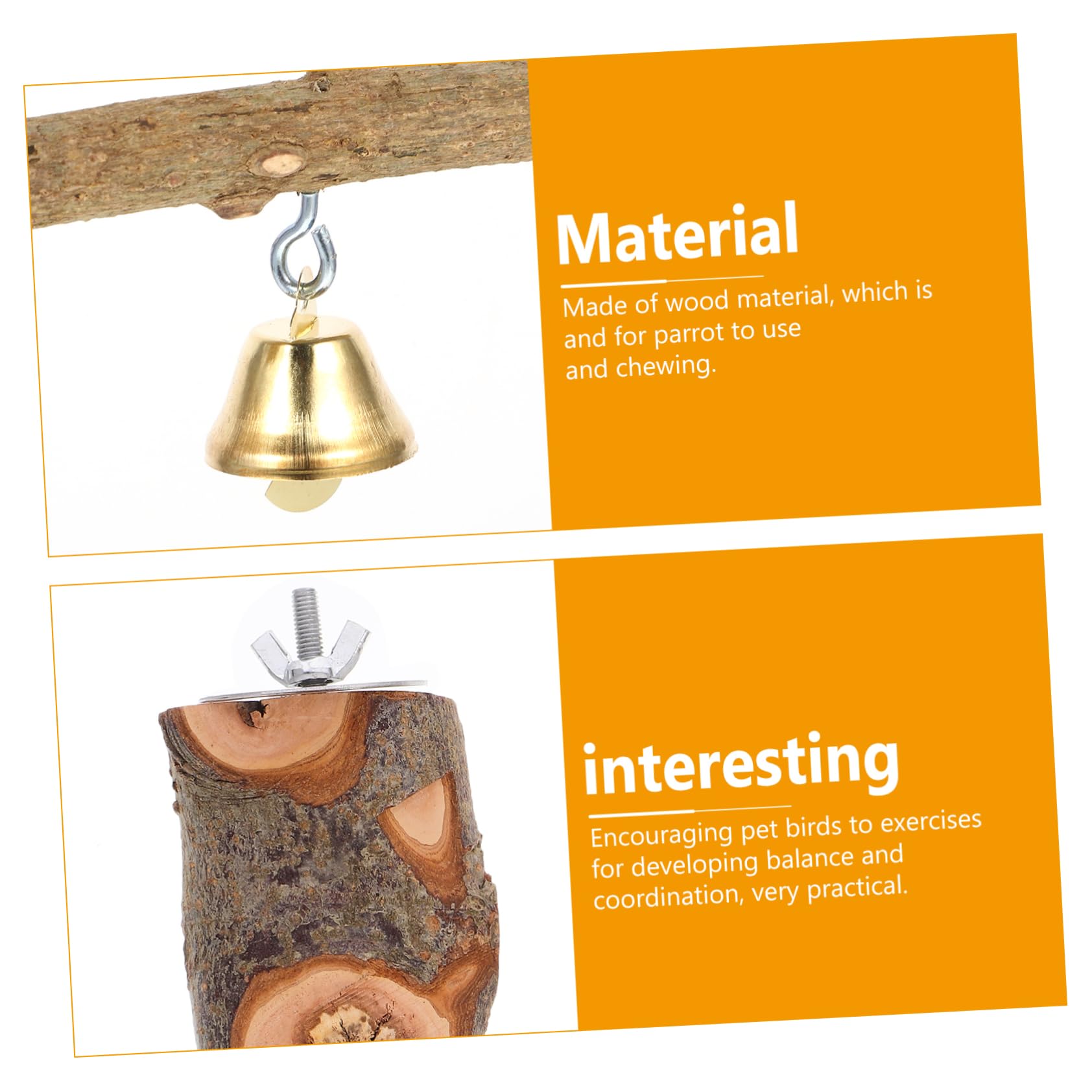 GRIRIW 6Pcs Funny Parrot Bird Perch Stand Chewing Swing for Parakeets Cockatiels and Lovebirds Durable Hanging for Bird Cages and Aviaries