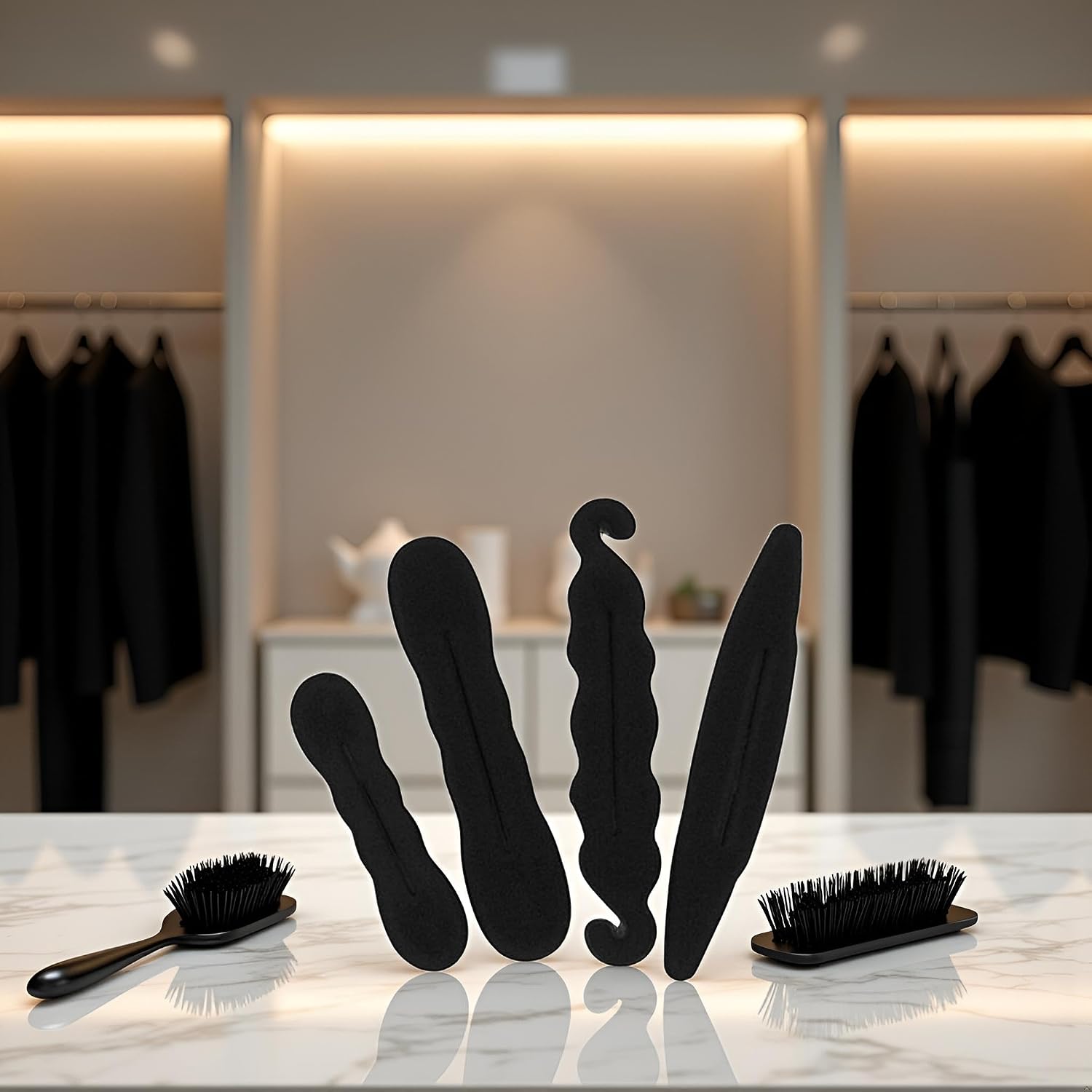 4Pcs Black Hair Bun Maker Magic Hair Styler Set Hair Styling Sponge New Released Elastics and Ties Hair Accessories
