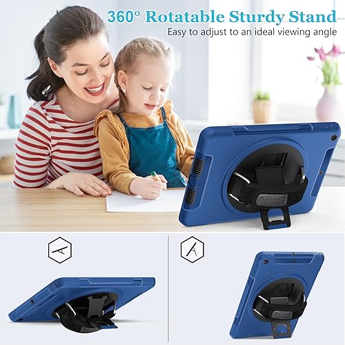 Miniatura 3 de Funda para iPad 65 generación Funda protectora de TPU para iPad 9.7 (20182017) y iPad Air 2 9.7" con soporte, asa y correa de hombro, soporte para