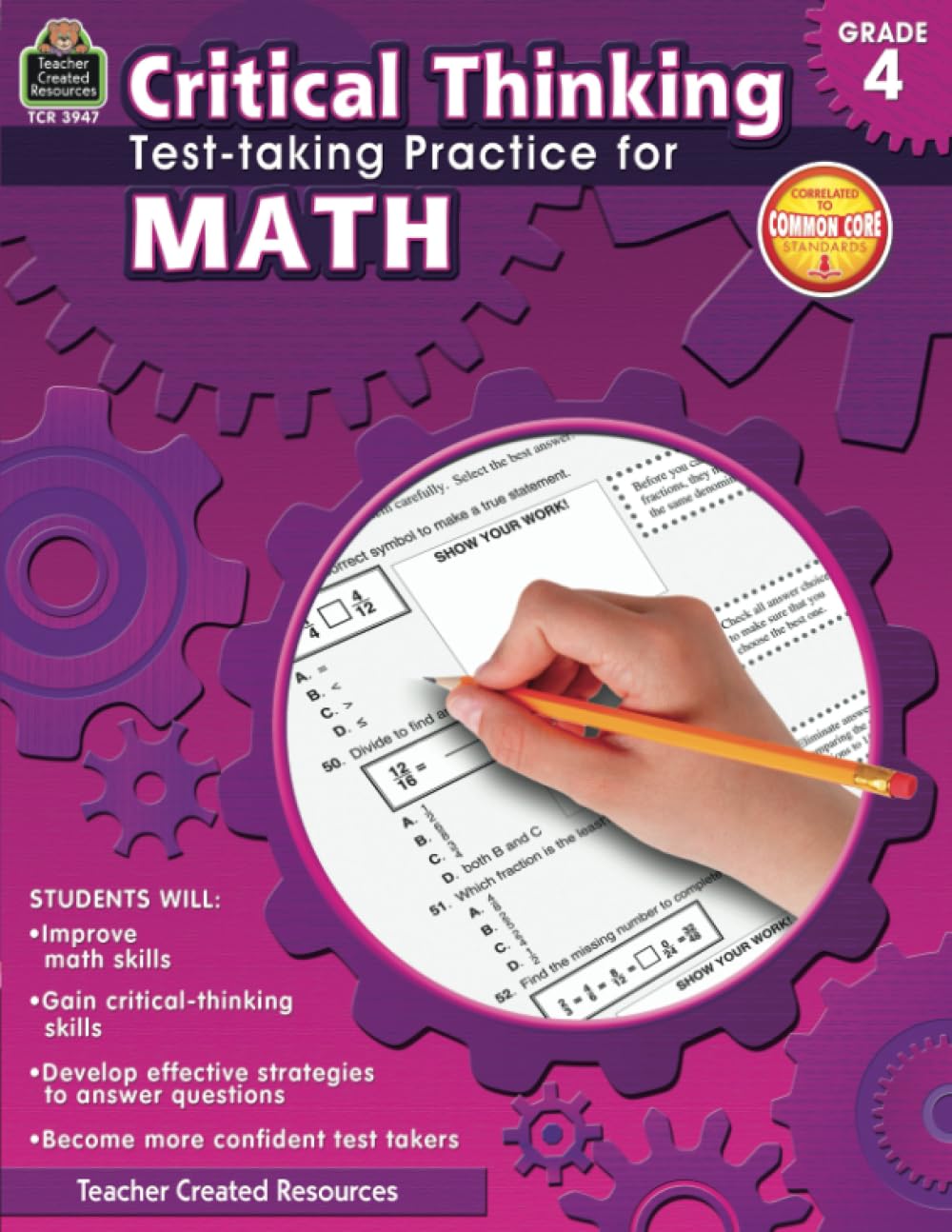 Teacher Created Resources Critical Thinking: Test-taking Practice for Math Book, Grade 4, 112 Pages