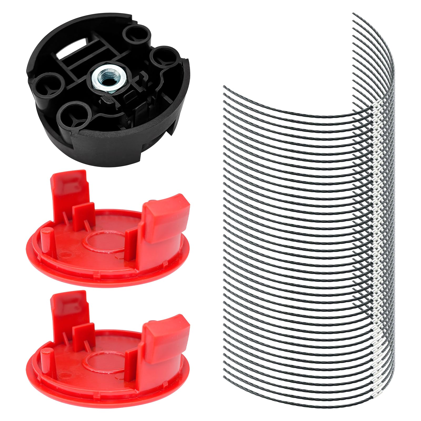 QENETY F016800431 Trimmer Line, Compatible with Bosch AFS 23-37 Brush Cutter, 37cm x 3.5mm Bosch Strimmer Line with F016F04839 Cutting Head, F016F04841 Spool Cover (43pcs)