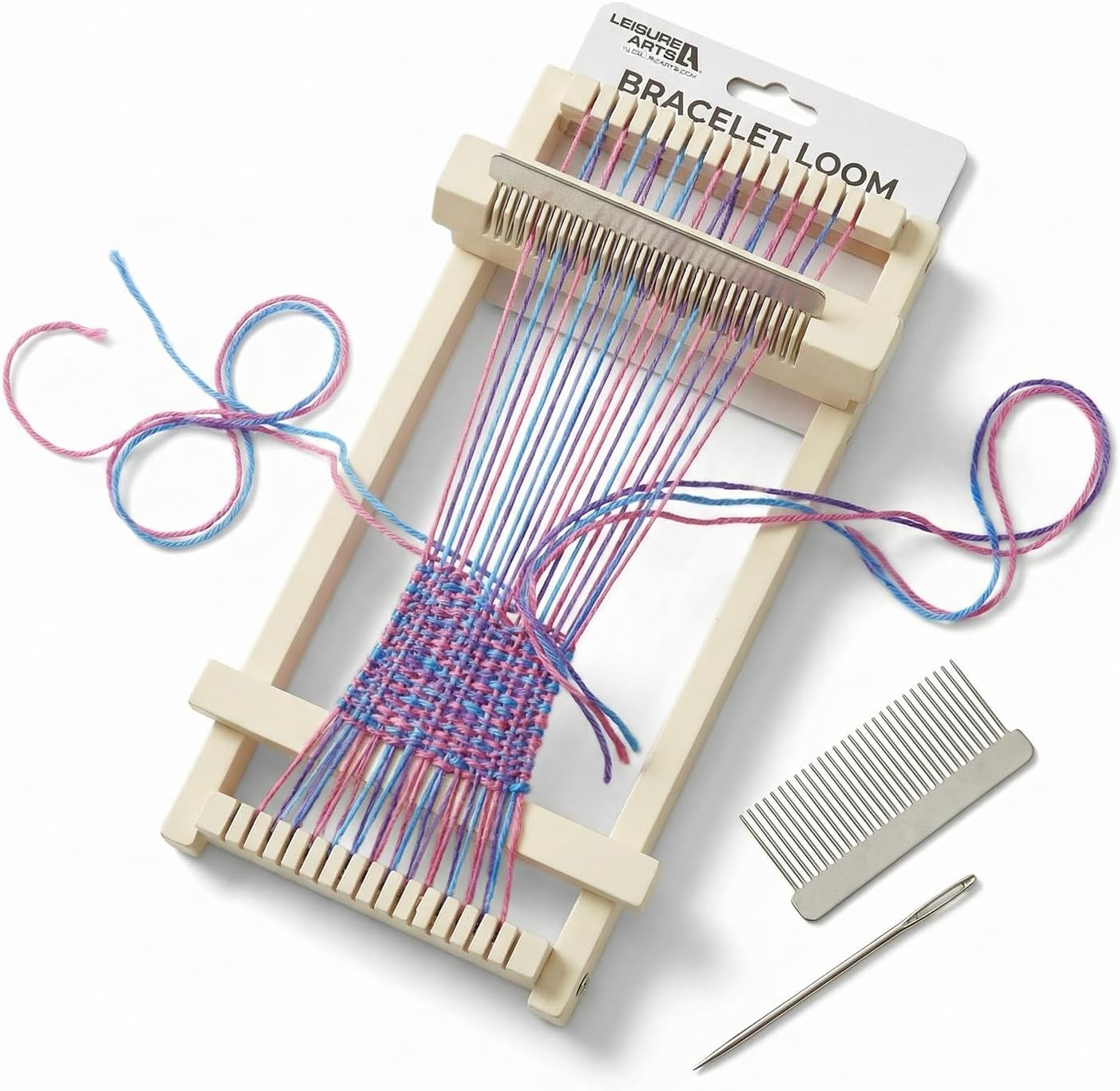 Leisure Arts Loom Bracelet Weaving, Bracelet Maker, Weaving Loom, Bead Loom, Bracelet Making Kit String, Weaving Kit, Beading Loom, Friendship Bracelet Making Kit, Weaving Loom for Adults