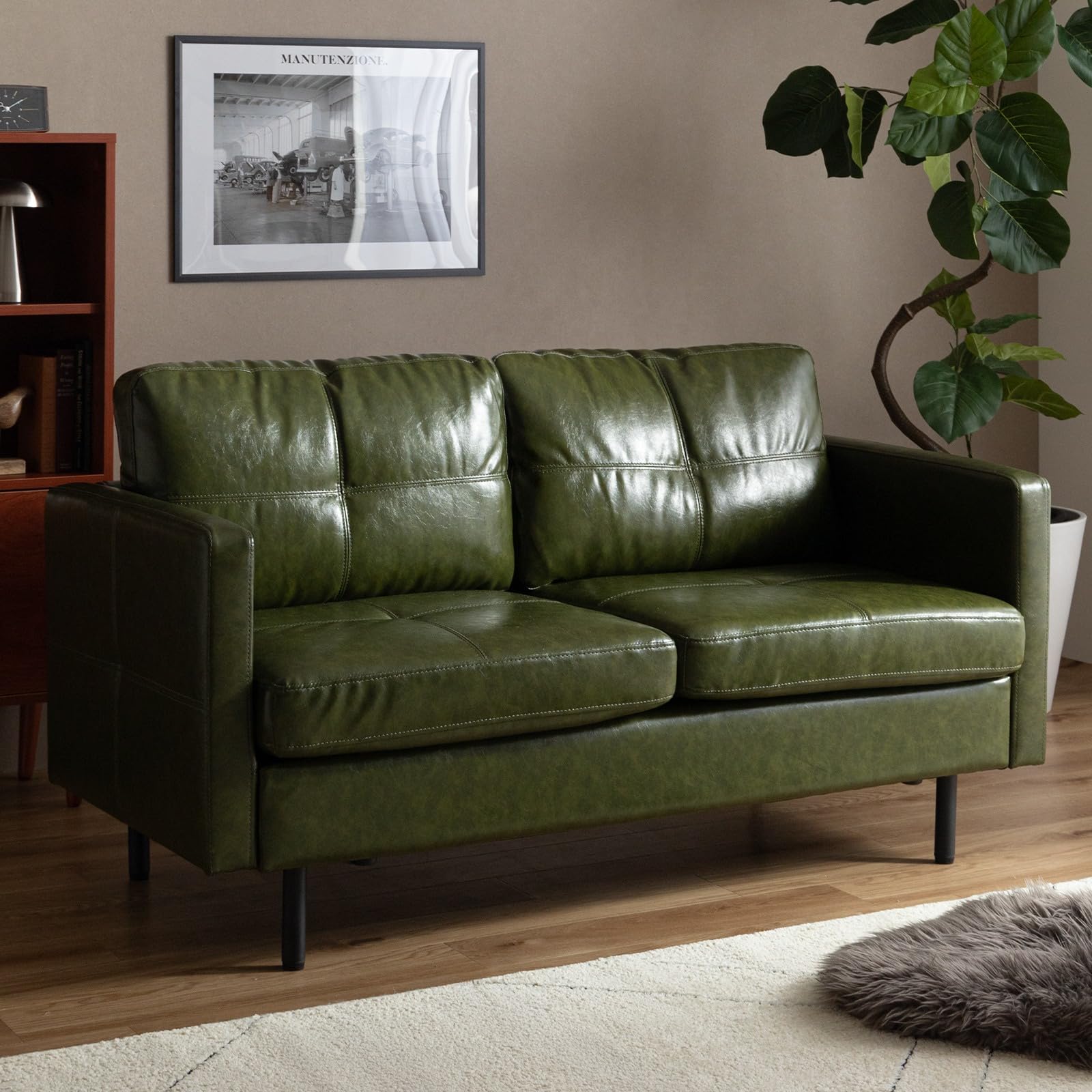 ☆ビンテージ☆オフィスソファ☆緑と黒がお洒落☆2脚セット ☆ビンテージ☆オフィスソファ☆緑と黒がお洒落☆A-1P