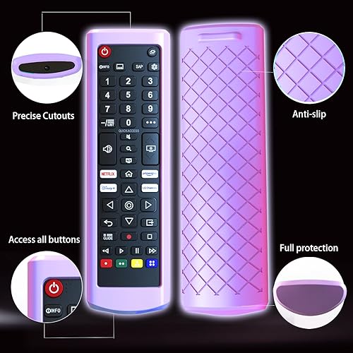 Miniatura 6 de Paquete de 3 fundas para control remoto de TV LG, que brilla en la oscuridad, para control remoto LG para Smart TV, funda de repuesto para batería